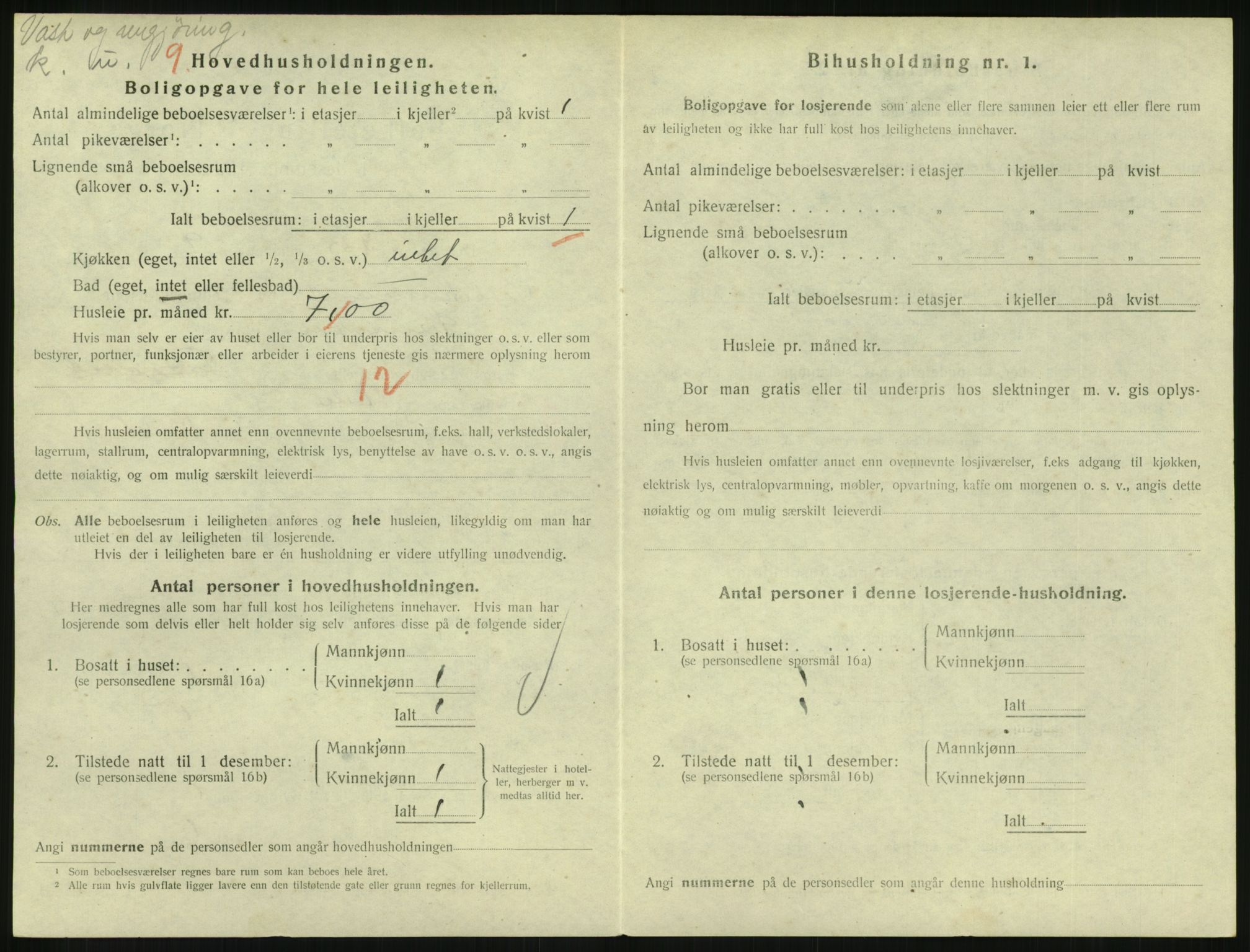 SAH, 1920 census for Lillehammer, 1920, p. 3671