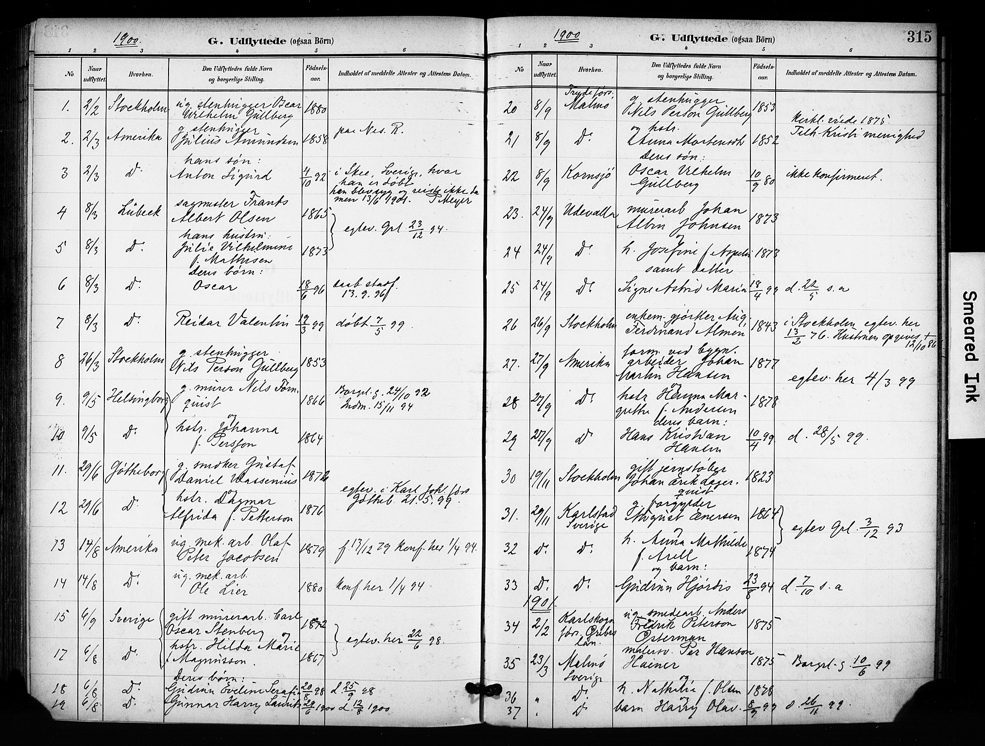 Grønland prestekontor Kirkebøker, SAO/A-10848/F/Fa/L0015: Parish register (official) no. 15, 1899-1919, p. 315