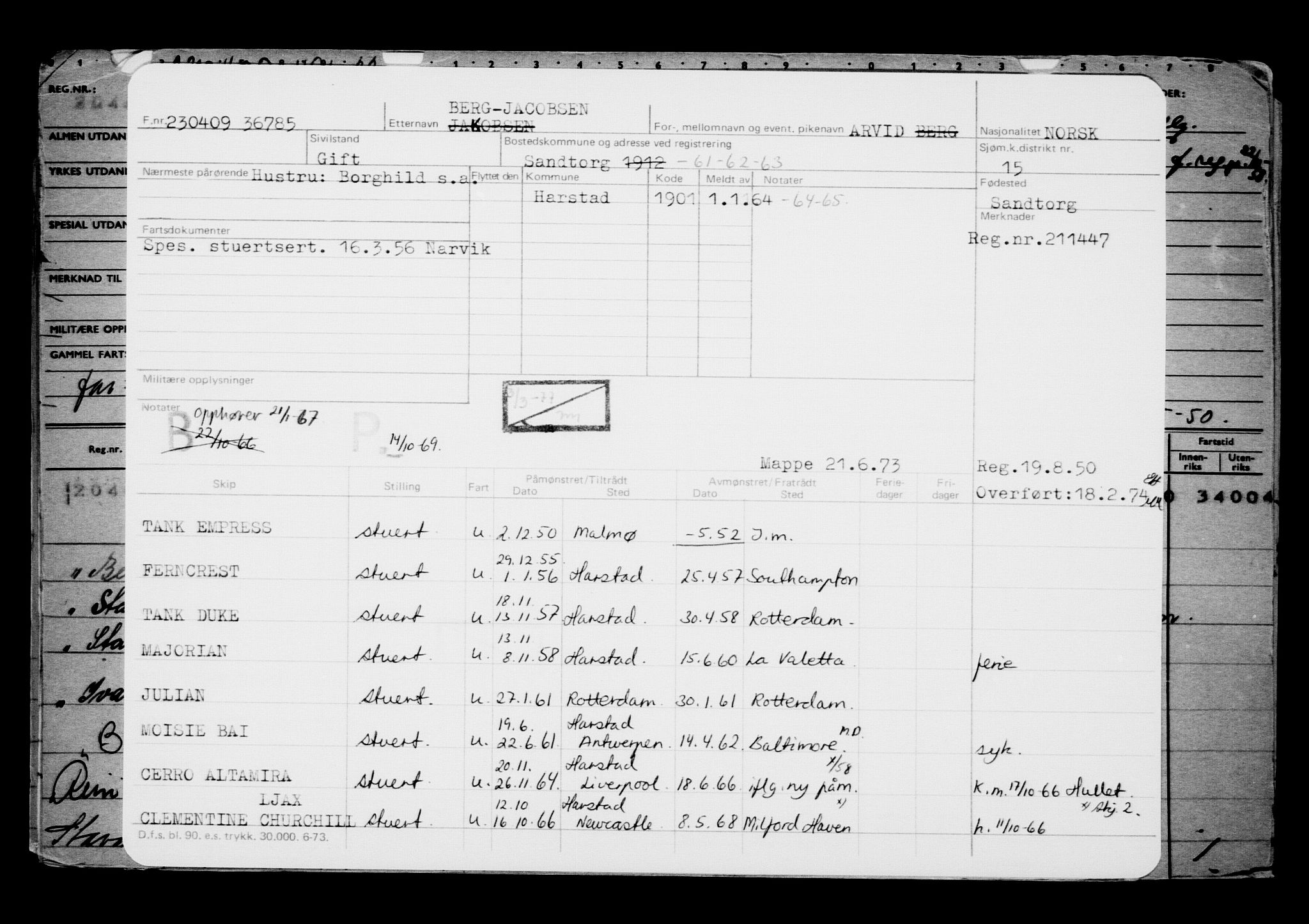 Direktoratet for sjømenn, AV/RA-S-3545/G/Gb/L0082: Hovedkort, 1909, p. 843