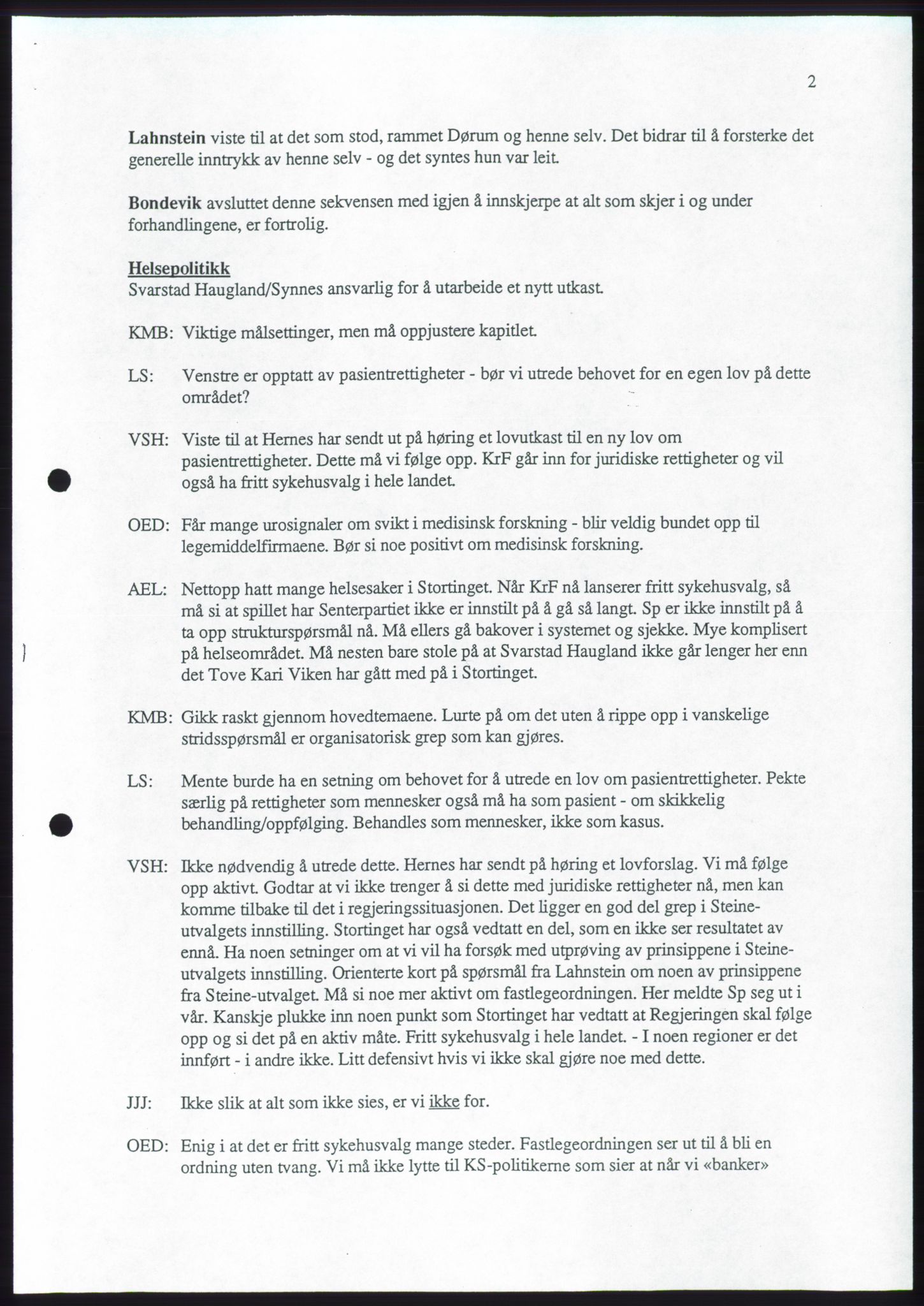 Forhandlingene mellom Kristelig Folkeparti, Senterpartiet og Venstre om dannelse av regjering, RA/PA-1073/A/L0001: Forhandlingsprotokoller, 1997, p. 83