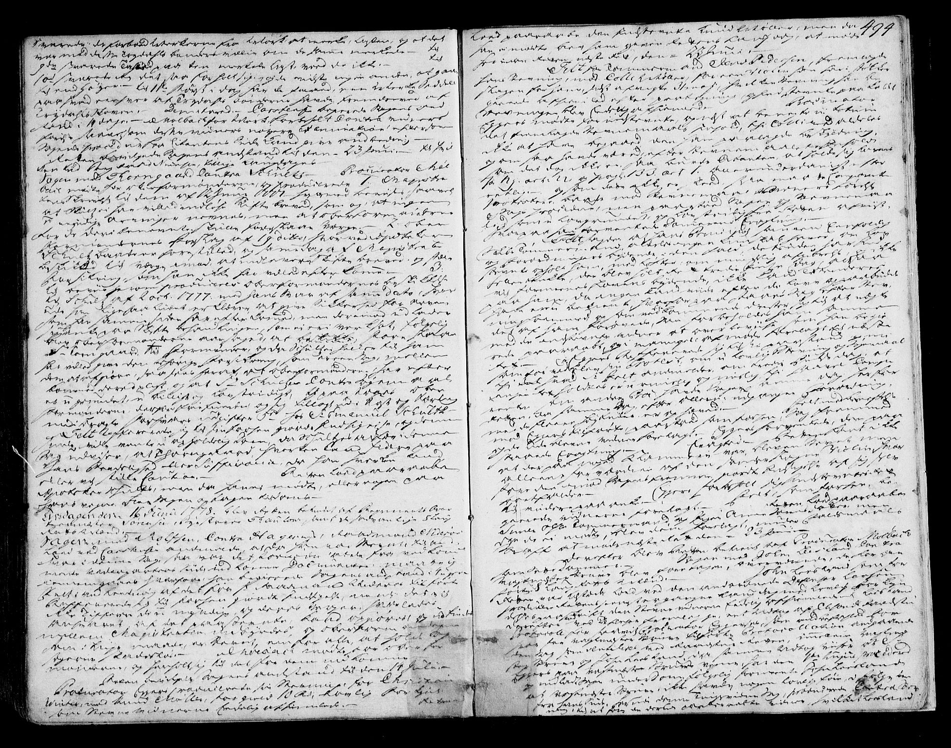 Kristiansand byrett, AV/SAK-1223-0001/F/Fa/L0017: Bytingsprotokoll nr. 16, 1772-1778, p. 493b-494a