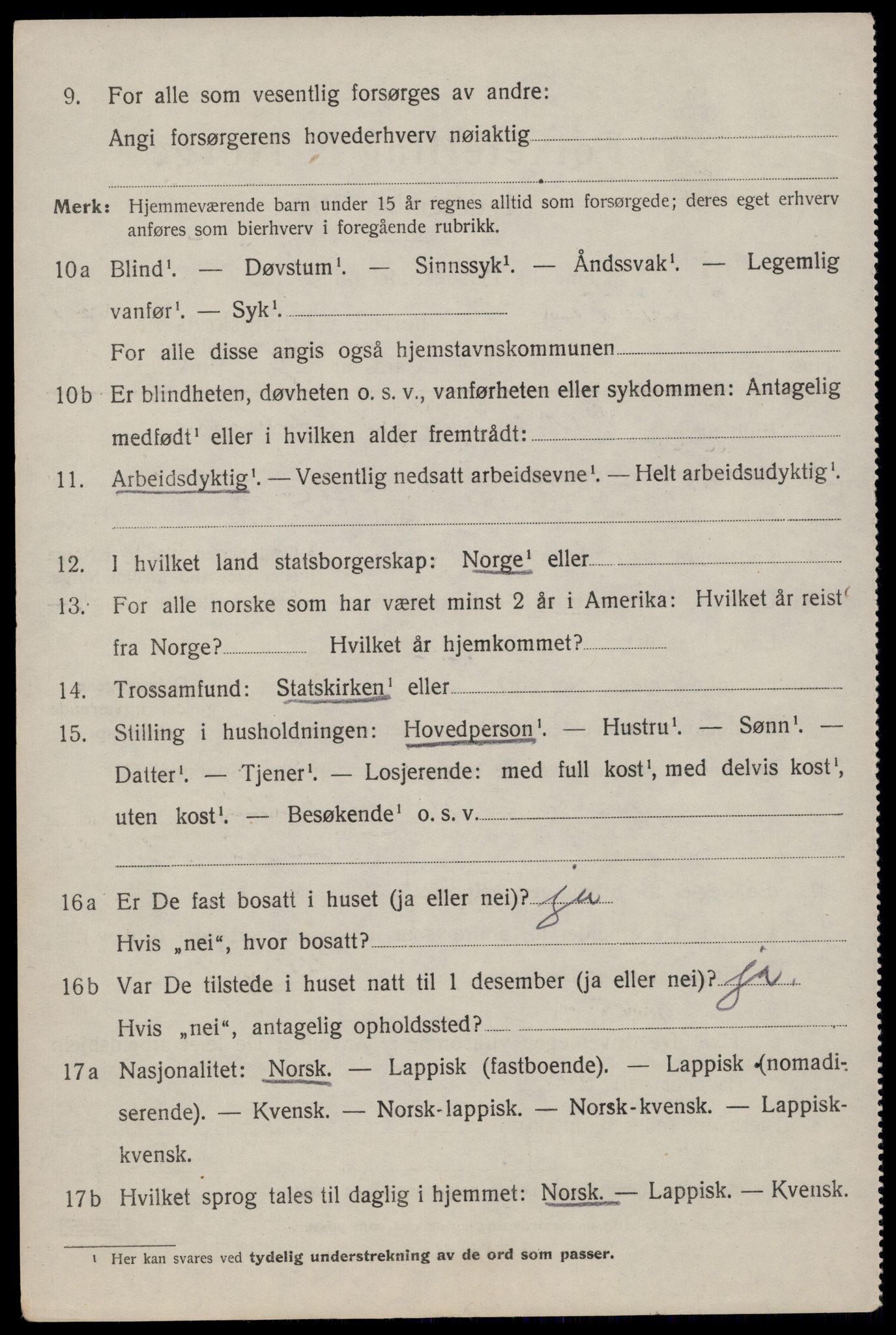 SAT, 1920 census for Flakstad, 1920, p. 1046