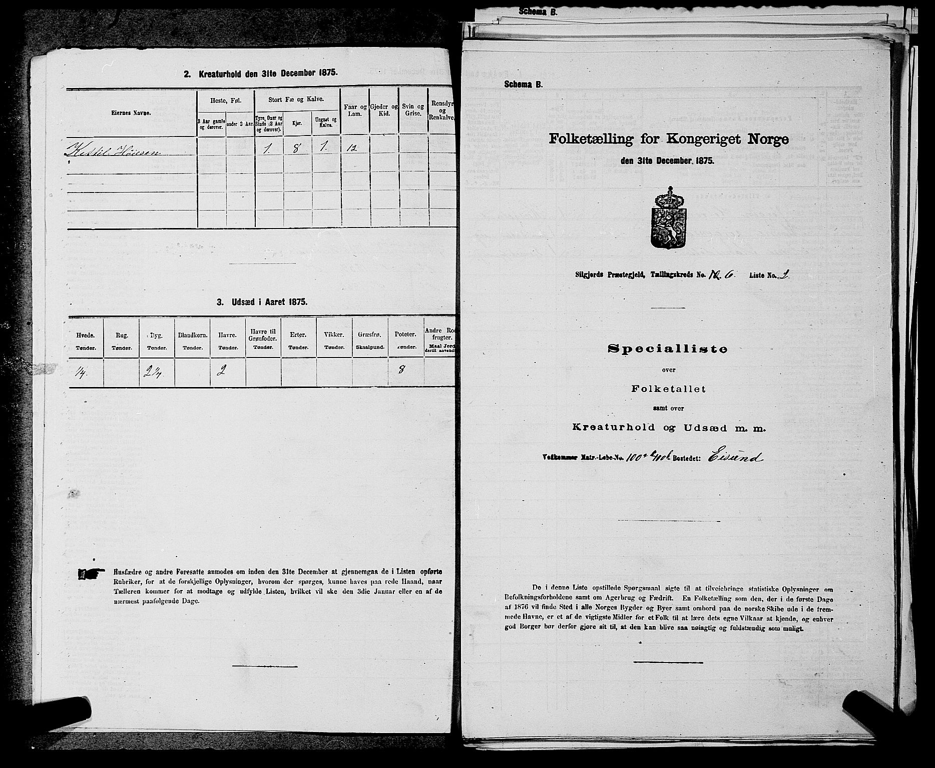 SAKO, 1875 census for 0828P Seljord, 1875, p. 712