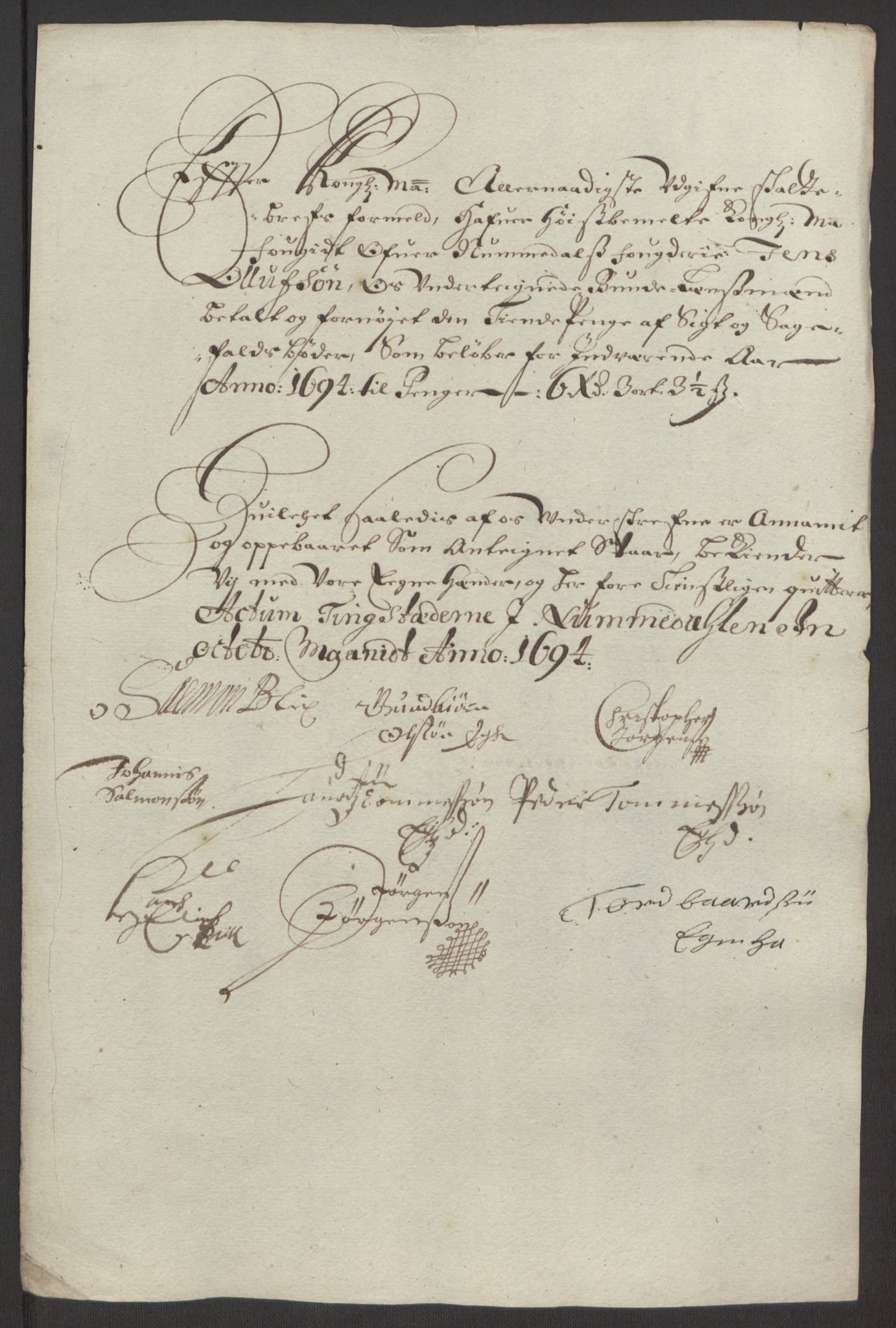 Rentekammeret inntil 1814, Reviderte regnskaper, Fogderegnskap, RA/EA-4092/R64/L4424: Fogderegnskap Namdal, 1692-1695, p. 417