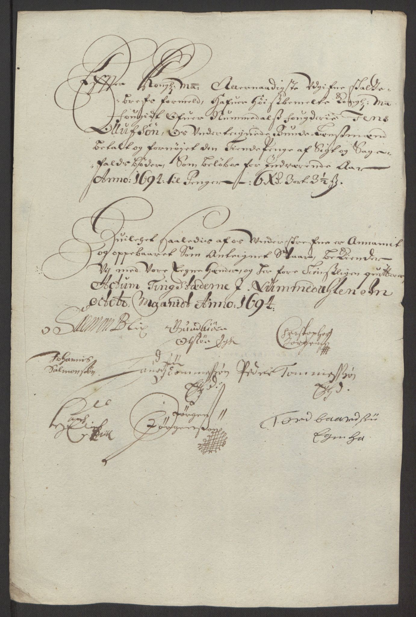 Rentekammeret inntil 1814, Reviderte regnskaper, Fogderegnskap, AV/RA-EA-4092/R64/L4424: Fogderegnskap Namdal, 1692-1695, p. 417