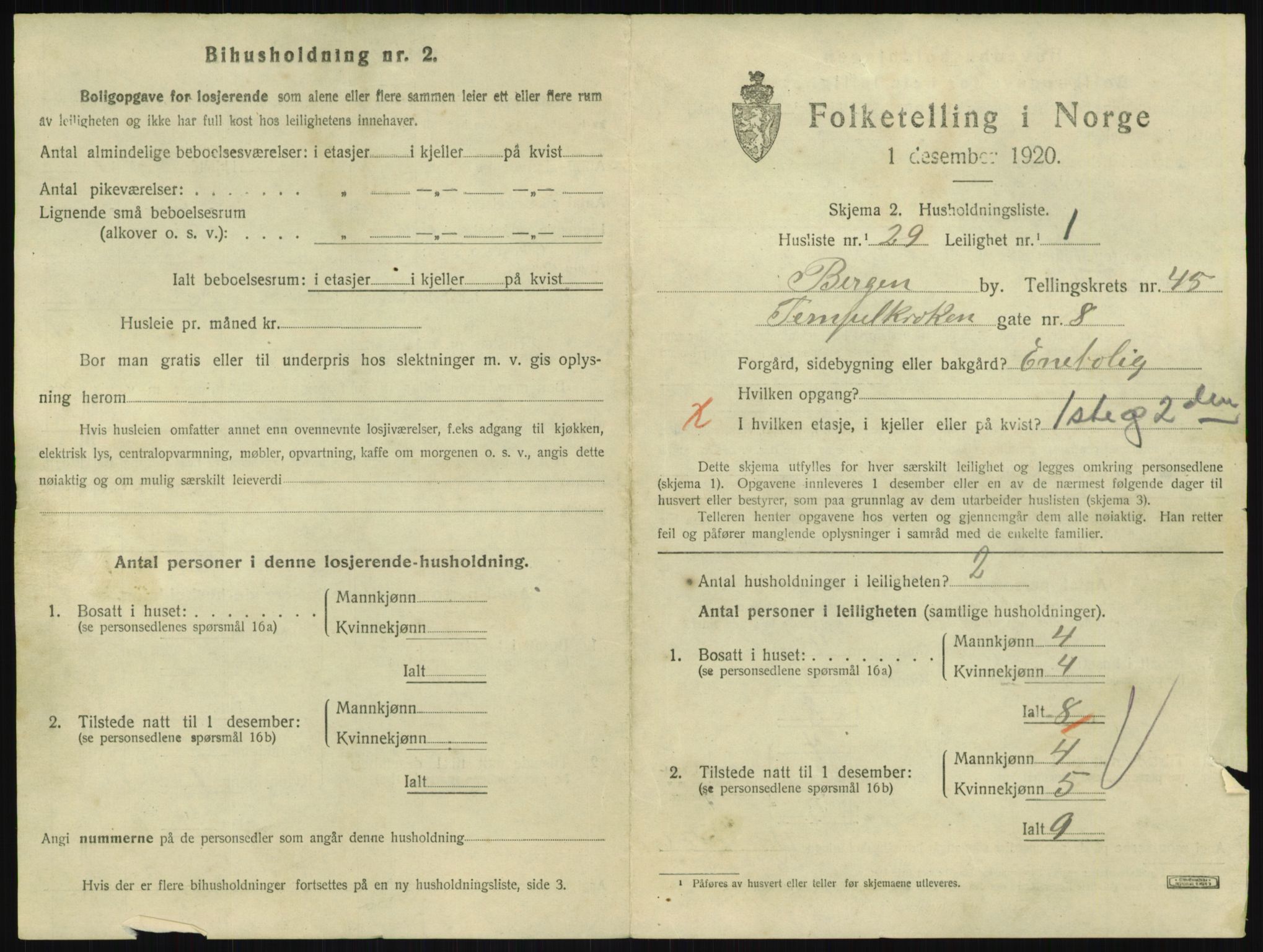 SAB, 1920 census for Bergen, 1920, p. 27635