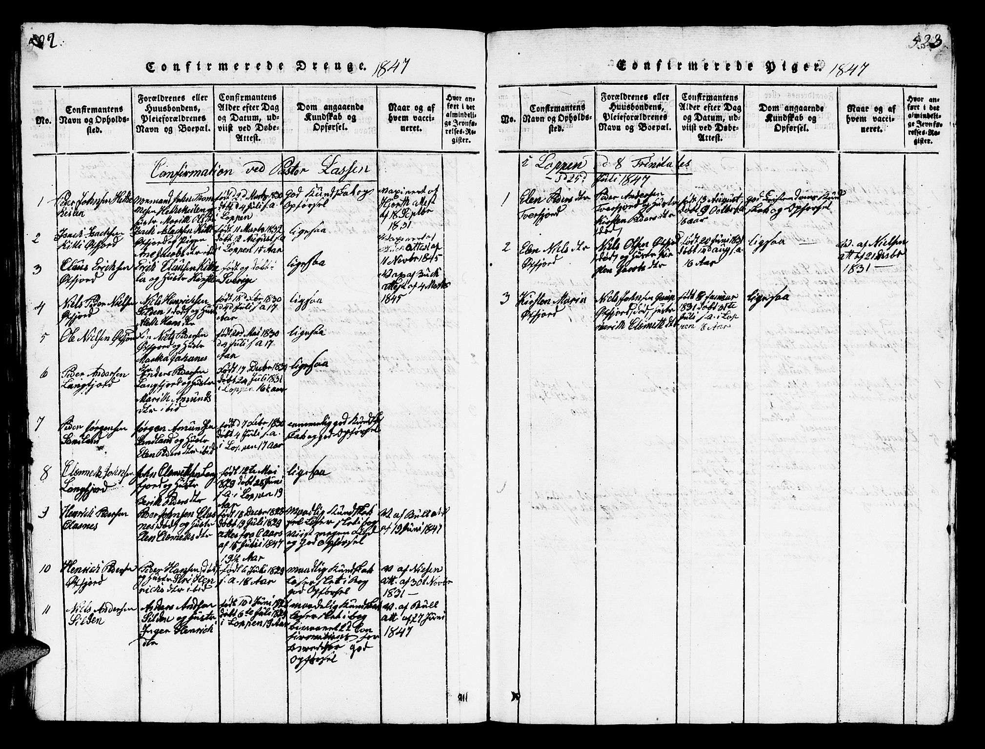 Loppa sokneprestkontor, AV/SATØ-S-1339/H/Hb/L0001klokker: Parish register (copy) no. 1, 1820-1849, p. 522-523