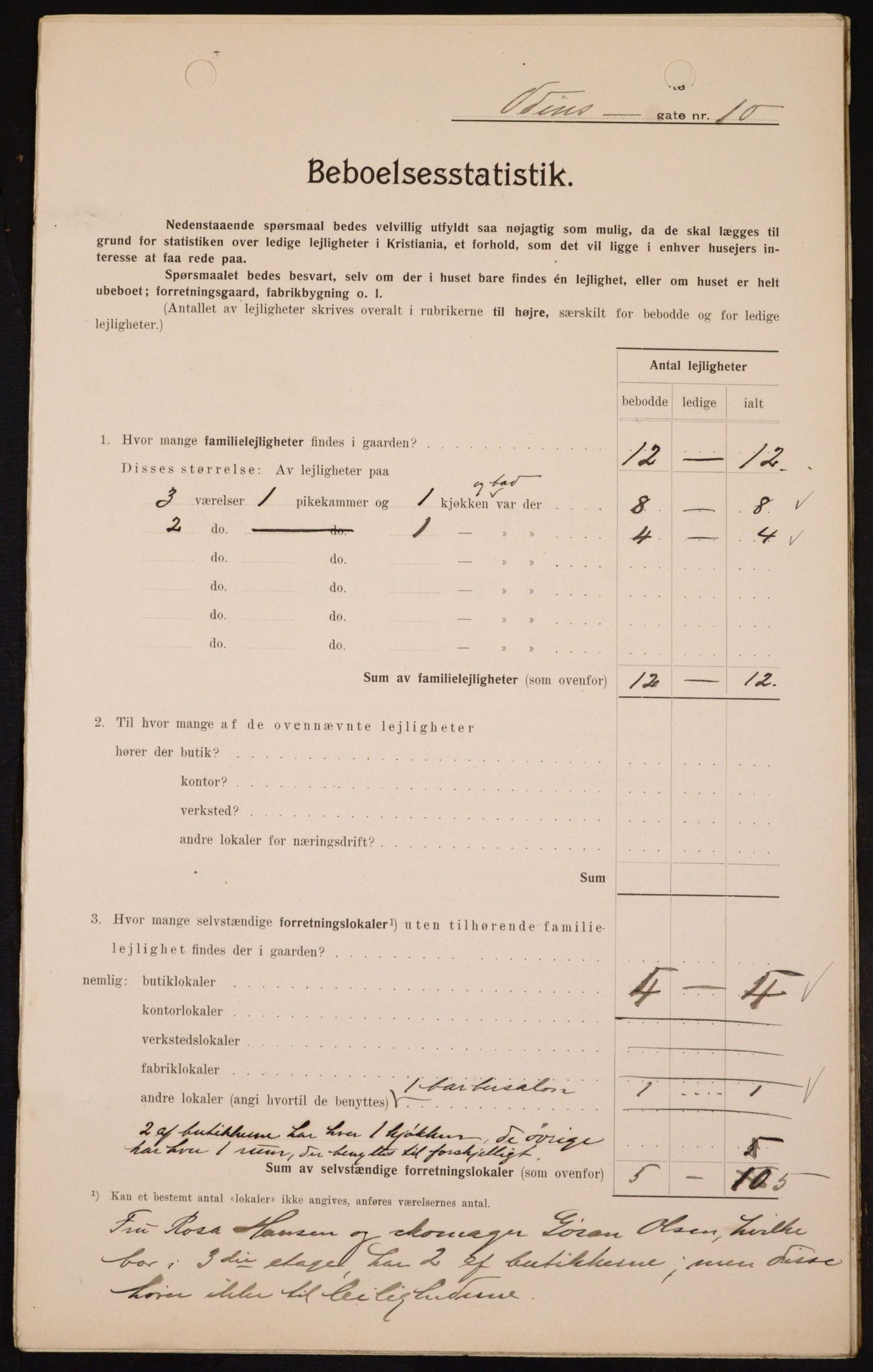 OBA, Municipal Census 1909 for Kristiania, 1909, p. 67678