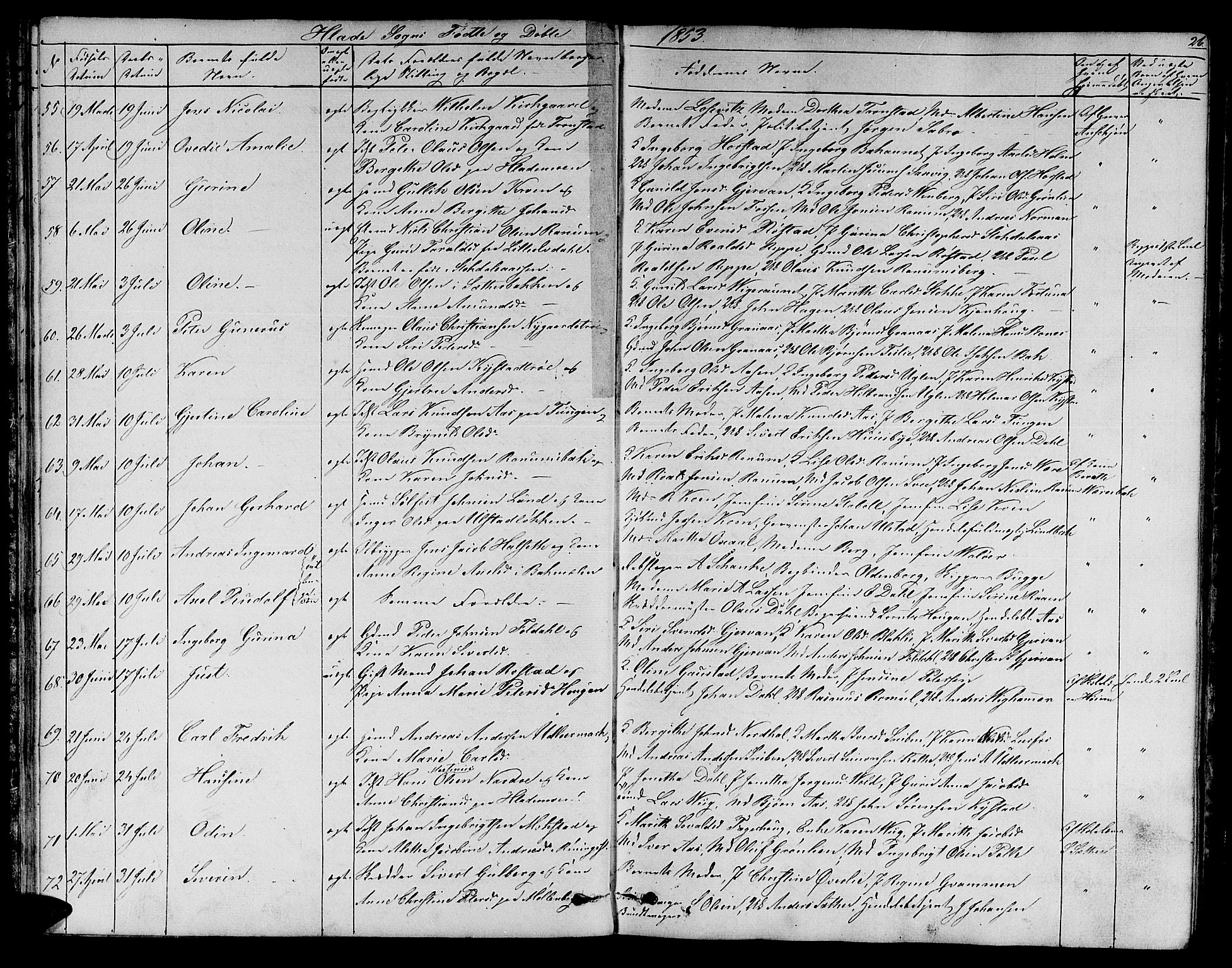 Ministerialprotokoller, klokkerbøker og fødselsregistre - Sør-Trøndelag, AV/SAT-A-1456/606/L0310: Parish register (copy) no. 606C06, 1850-1859, p. 26