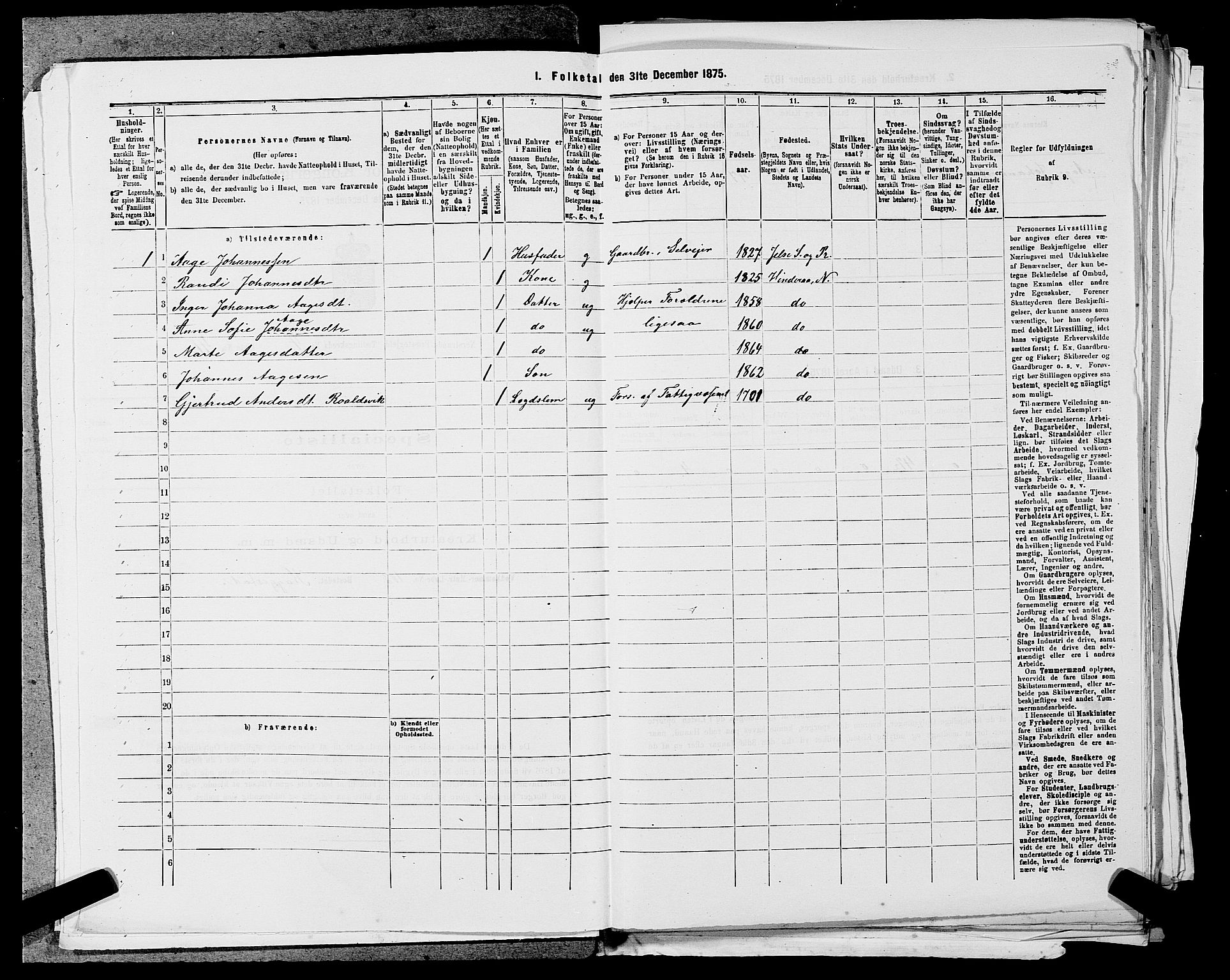 SAST, 1875 census for 1139P Nedstrand, 1875, p. 229