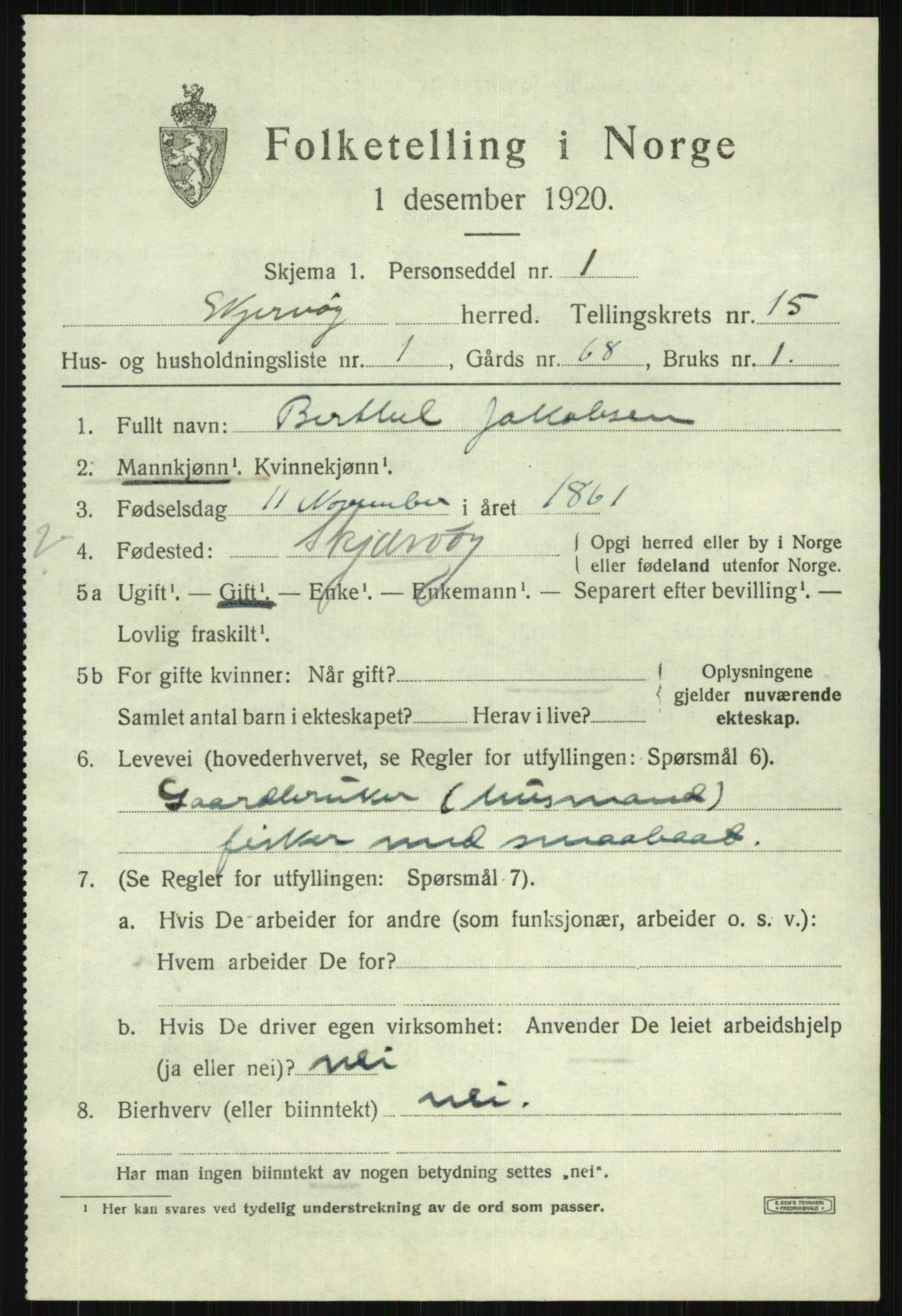 SATØ, 1920 census for Skjervøy, 1920, p. 7159