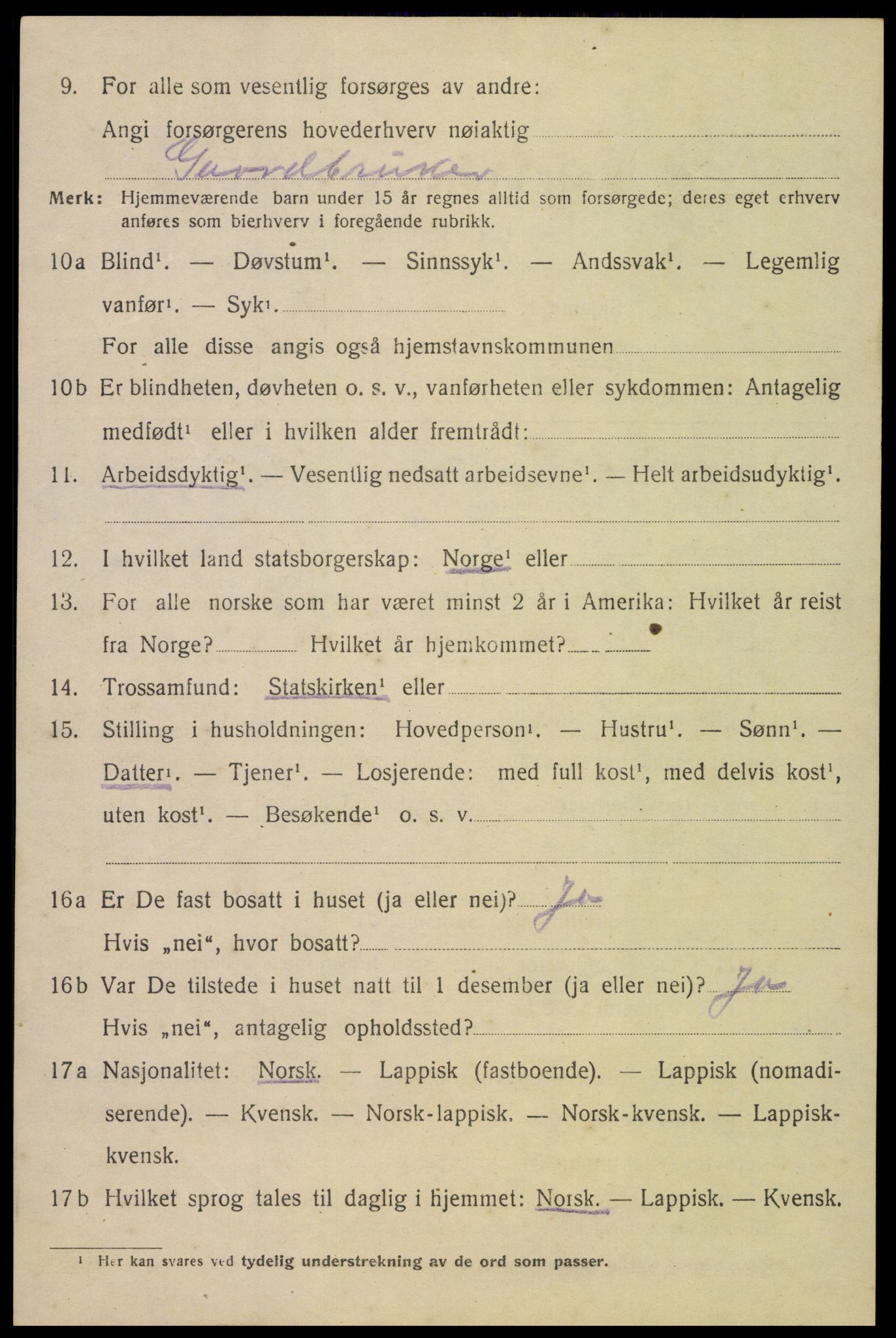 SAT, 1920 census for Lødingen, 1920, p. 1032