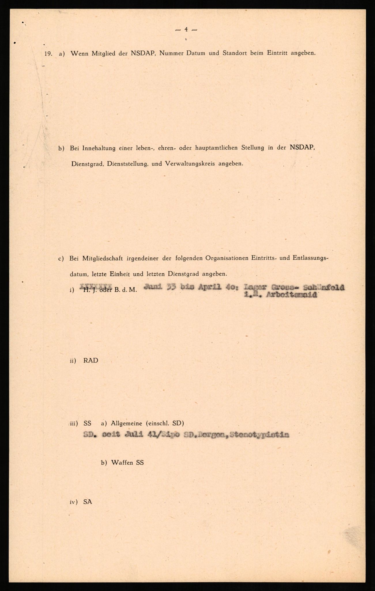 Forsvaret, Forsvarets overkommando II, AV/RA-RAFA-3915/D/Db/L0017: CI Questionaires. Tyske okkupasjonsstyrker i Norge. Tyskere., 1945-1946, p. 7