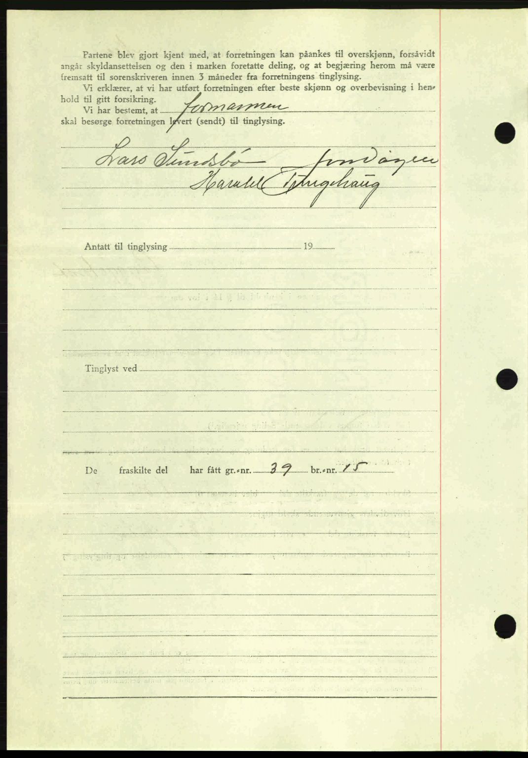 Romsdal sorenskriveri, AV/SAT-A-4149/1/2/2C: Mortgage book no. A13, 1942-1943, Diary no: : 30/1943