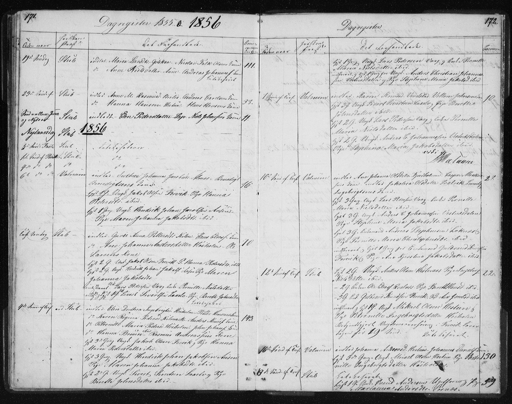 Ministerialprotokoller, klokkerbøker og fødselsregistre - Nordland, SAT/A-1459/819/L0275: Parish register (copy) no. 819C01, 1841-1868, p. 171-172