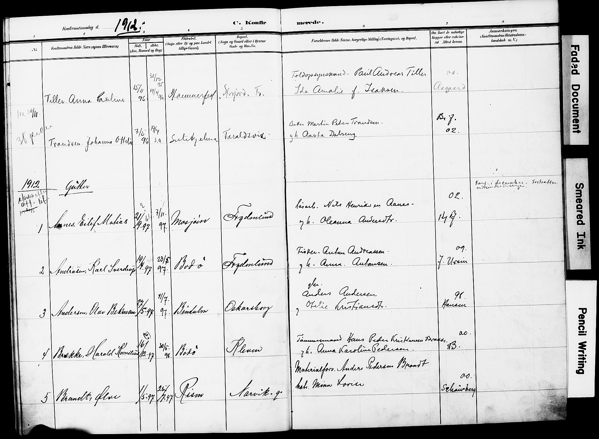 Ministerialprotokoller, klokkerbøker og fødselsregistre - Nordland, AV/SAT-A-1459/871/L0987: Parish register (official) no. 871A03, 1909-1914