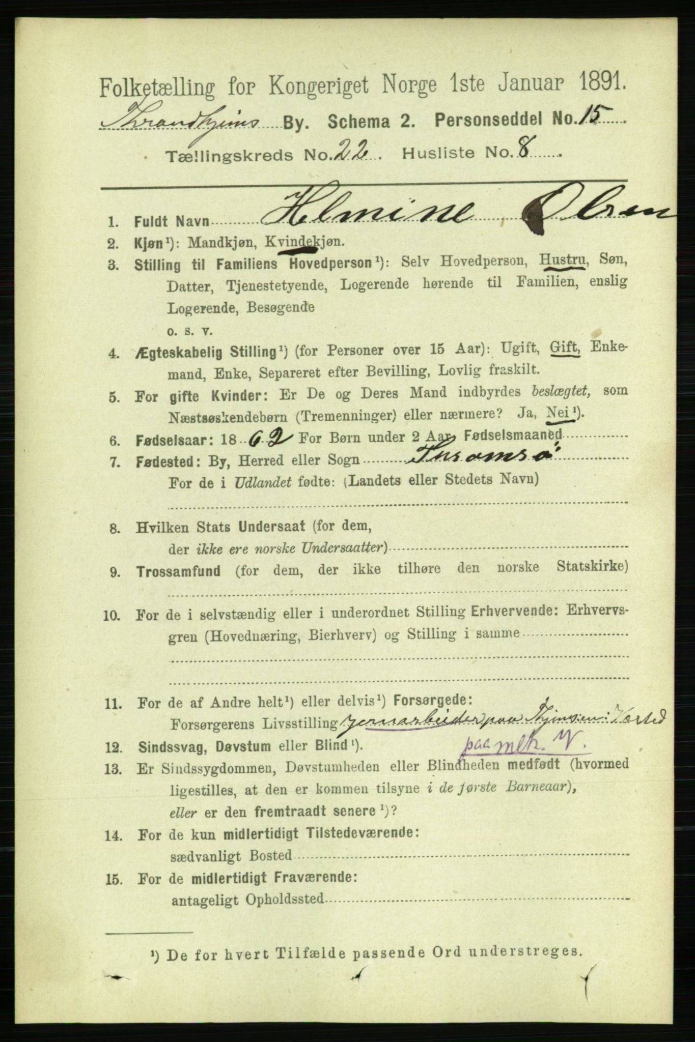 RA, 1891 census for 1601 Trondheim, 1891, p. 16631