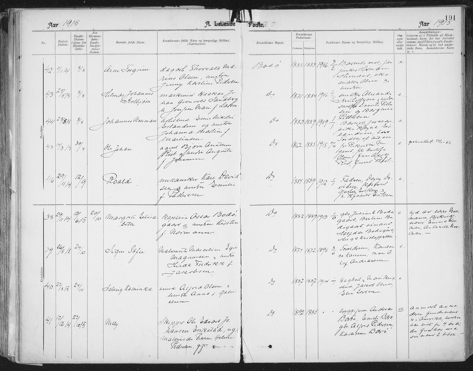 Ministerialprotokoller, klokkerbøker og fødselsregistre - Nordland, AV/SAT-A-1459/801/L0011: Parish register (official) no. 801A11, 1900-1916, p. 191