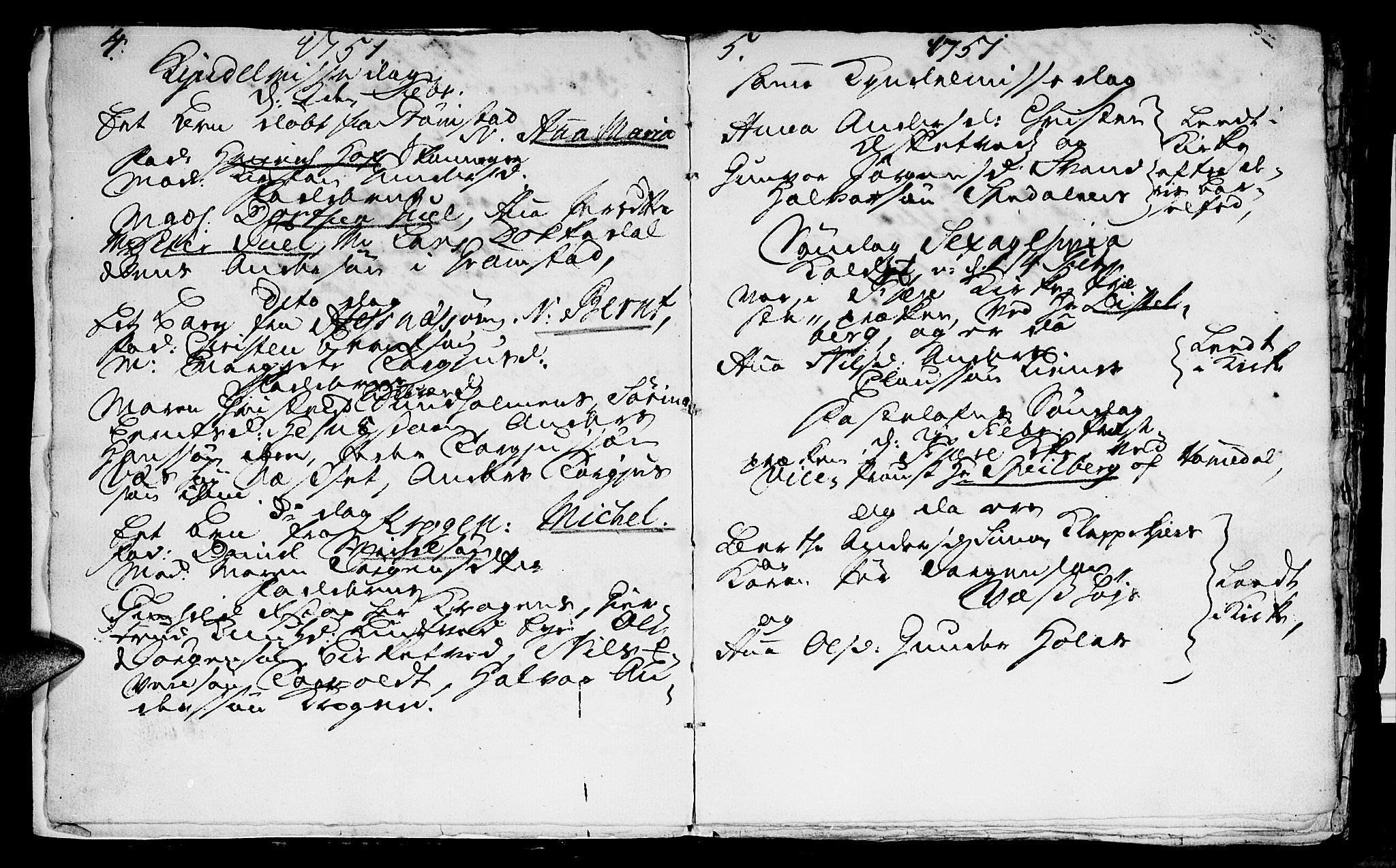 Fjære sokneprestkontor, AV/SAK-1111-0011/F/Fb/L0002: Parish register (copy) no. B 2, 1751-1756, p. 4-5