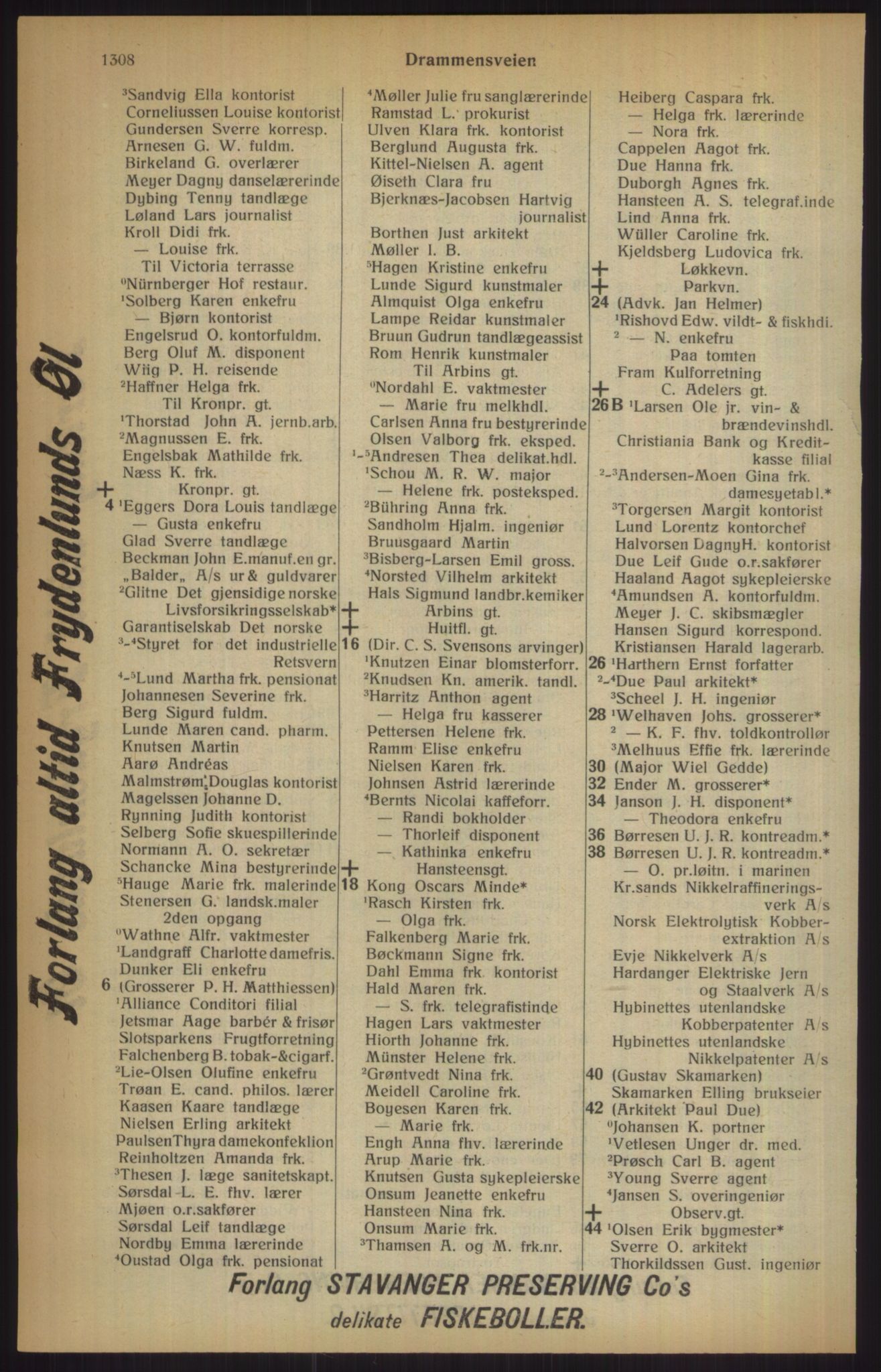 Kristiania/Oslo adressebok, PUBL/-, 1915, p. 1308