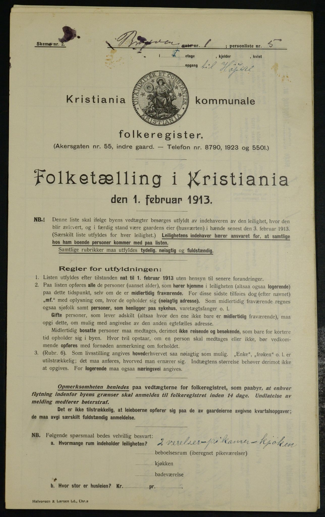 OBA, Municipal Census 1913 for Kristiania, 1913, p. 7942