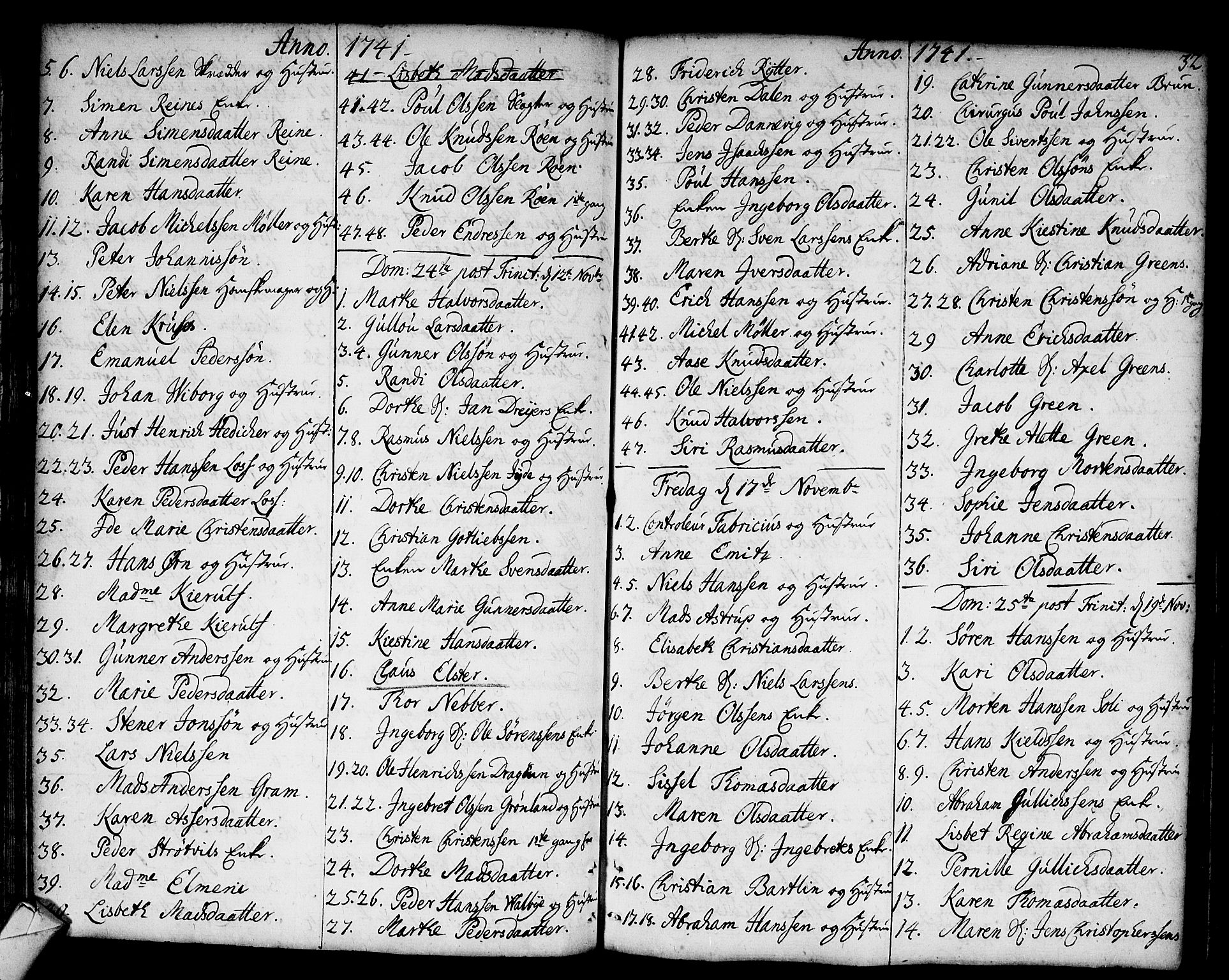 Strømsø kirkebøker, AV/SAKO-A-246/F/Fa/L0006: Parish register (official) no. I 6, 1740-1747, p. 32