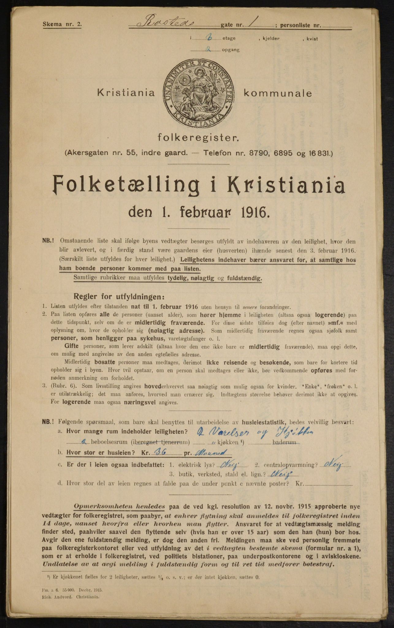 OBA, Municipal Census 1916 for Kristiania, 1916, p. 86351