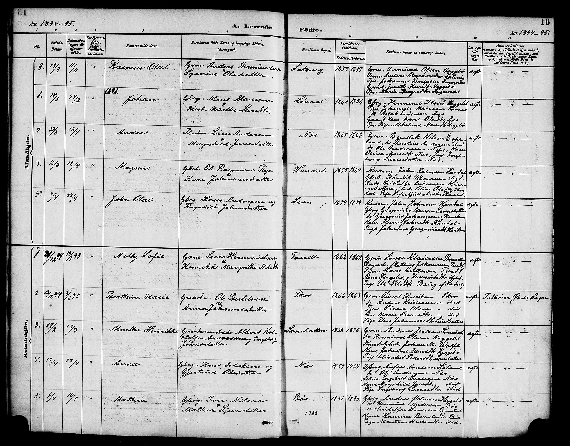 Hyllestad sokneprestembete, SAB/A-80401: Parish register (official) no. C 1, 1886-1904, p. 16