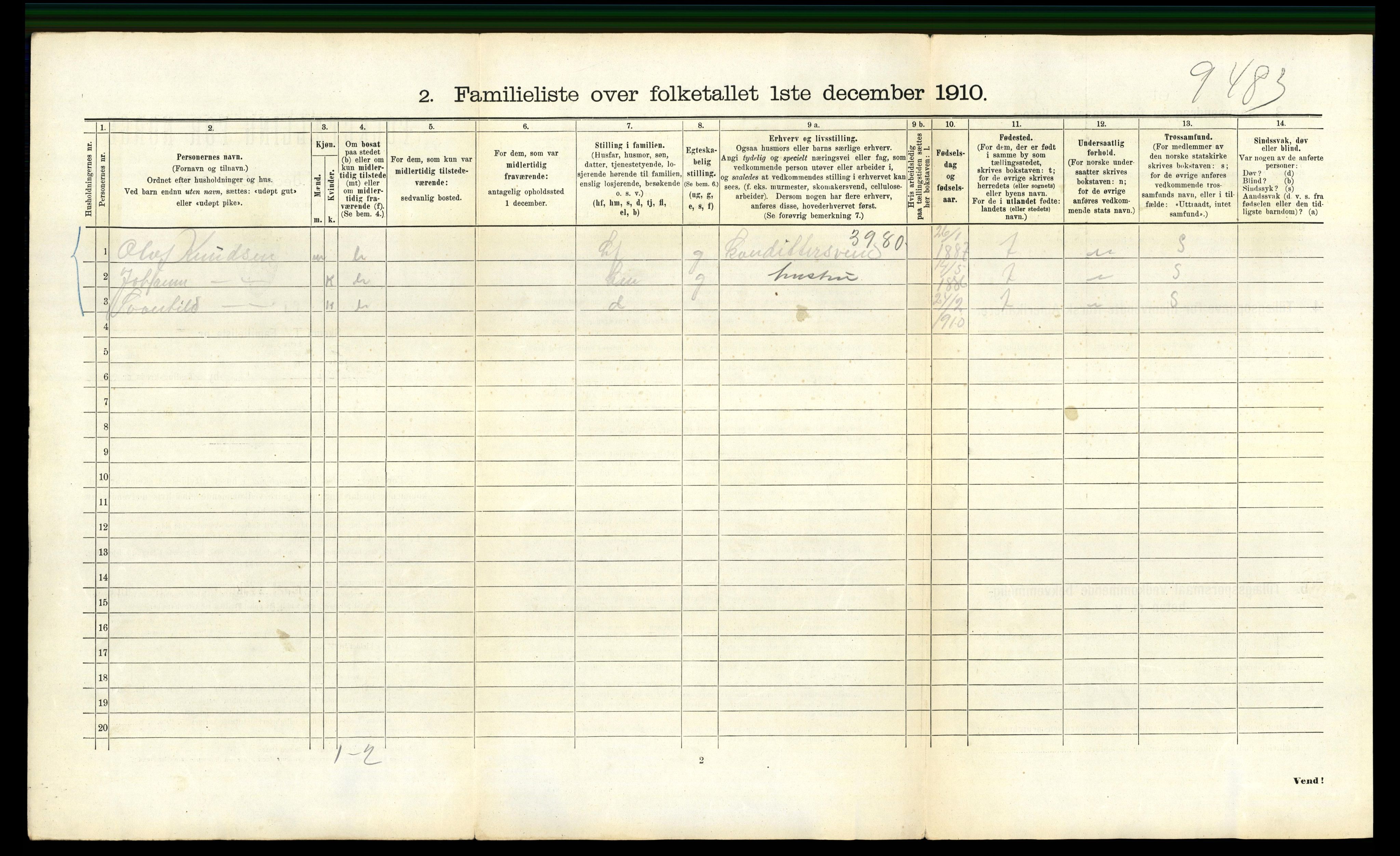 RA, 1910 census for Bergen, 1910, p. 39634