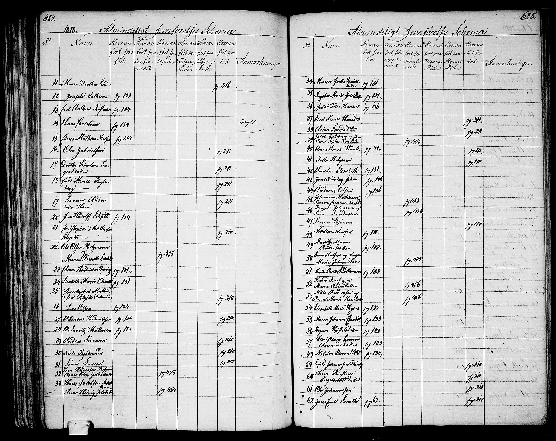 Larvik kirkebøker, SAKO/A-352/G/Ga/L0002: Parish register (copy) no. I 2, 1807-1830, p. 624-625