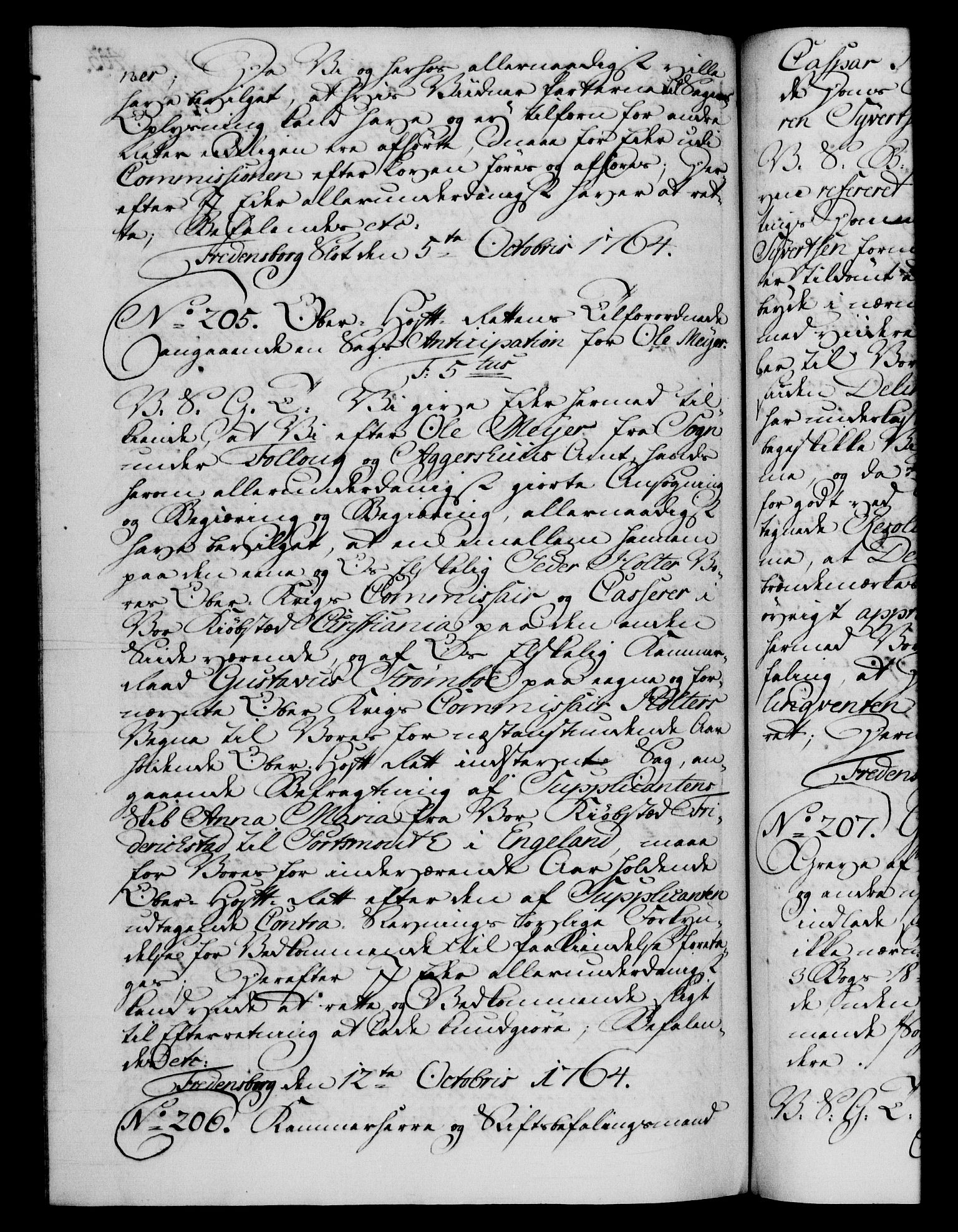 Danske Kanselli 1572-1799, AV/RA-EA-3023/F/Fc/Fca/Fcab/L0037: Norske tegnelser, 1762-1766, p. 403b