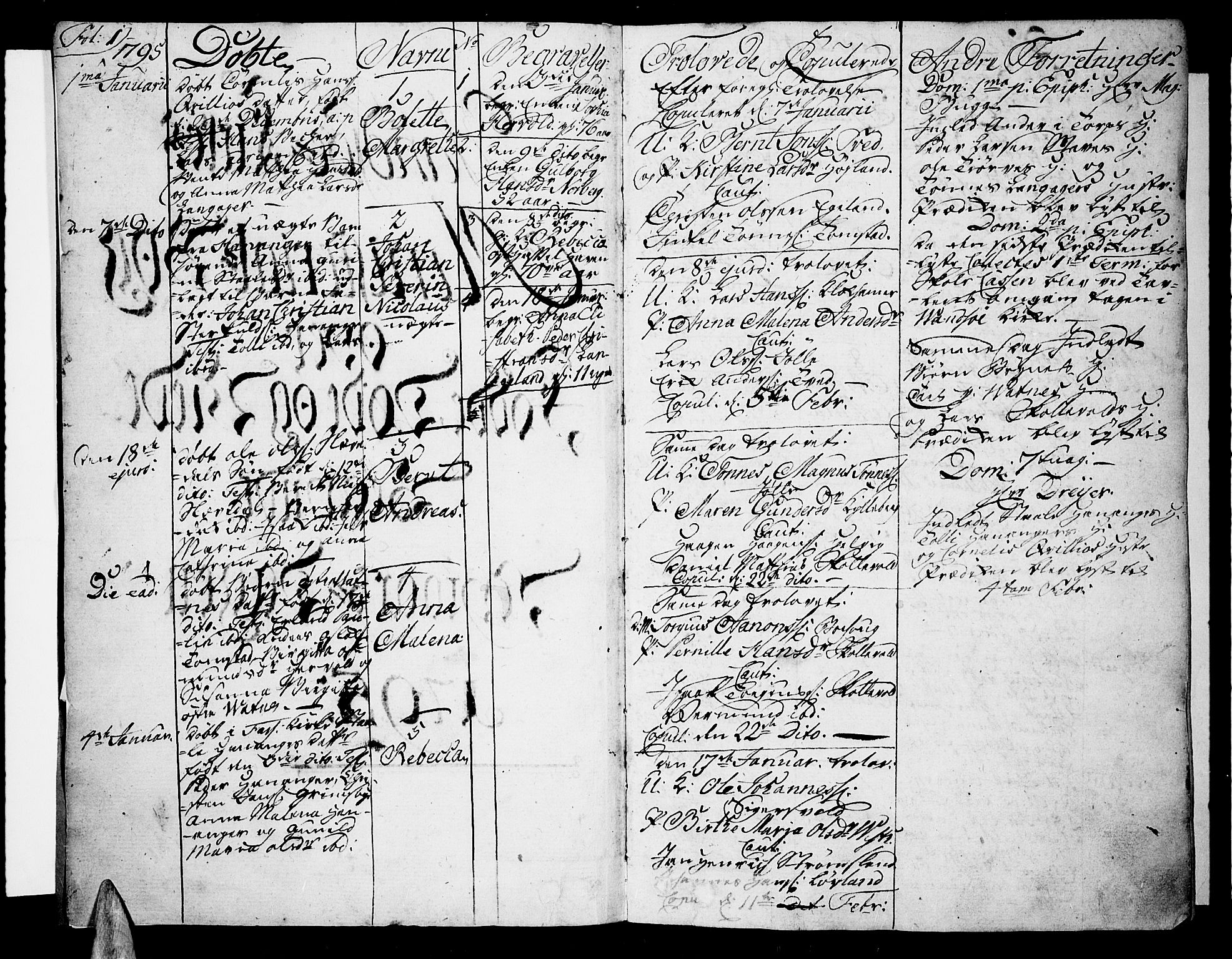 Lista sokneprestkontor, SAK/1111-0027/F/Fa/L0005: Parish register (official) no. A 5, 1795-1823, p. 1