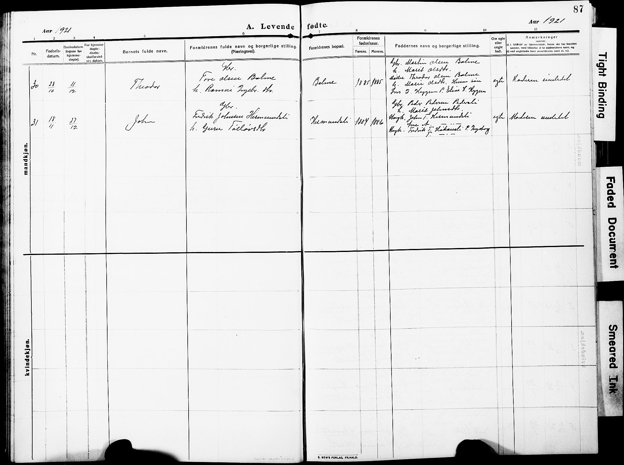 Ministerialprotokoller, klokkerbøker og fødselsregistre - Møre og Romsdal, AV/SAT-A-1454/598/L1079: Parish register (copy) no. 598C04, 1909-1927, p. 87