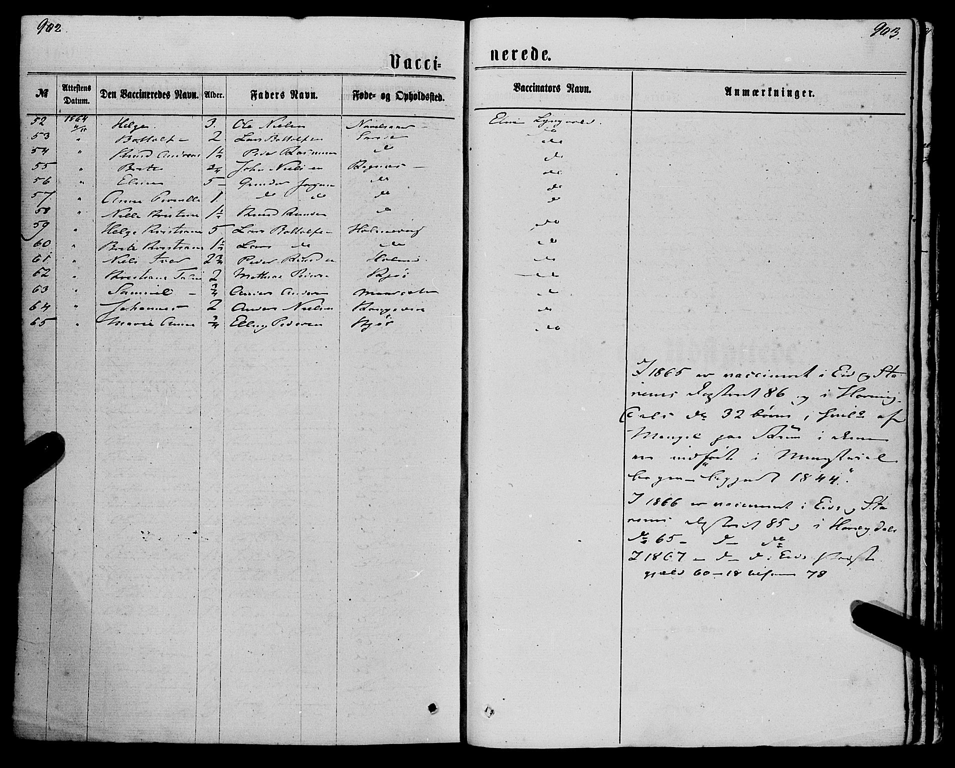 Eid sokneprestembete, SAB/A-82301/H/Haa/Haaa/L0009: Parish register (official) no. A 9, 1861-1868, p. 902-903