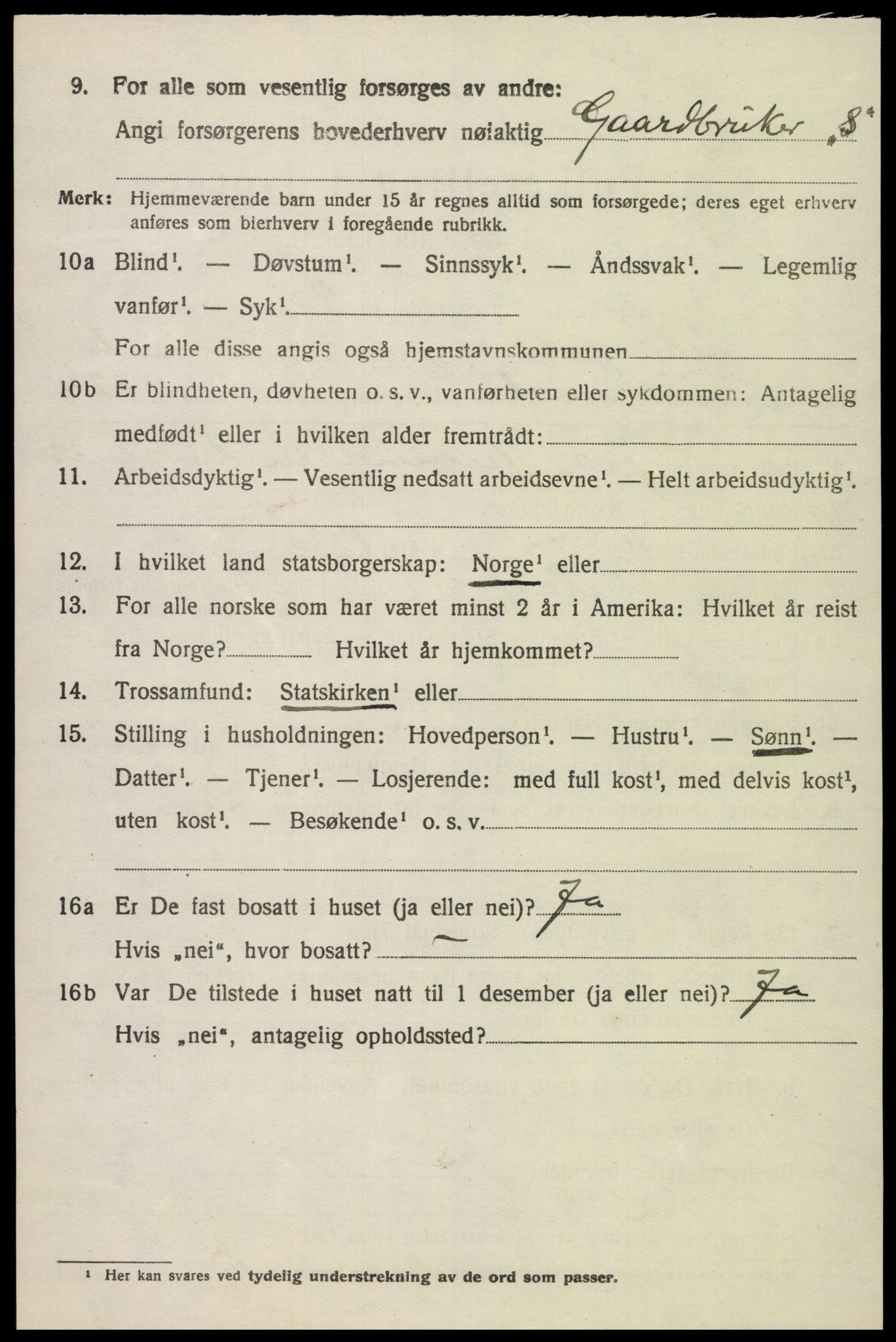 SAK, 1920 census for Herefoss, 1920, p. 1113