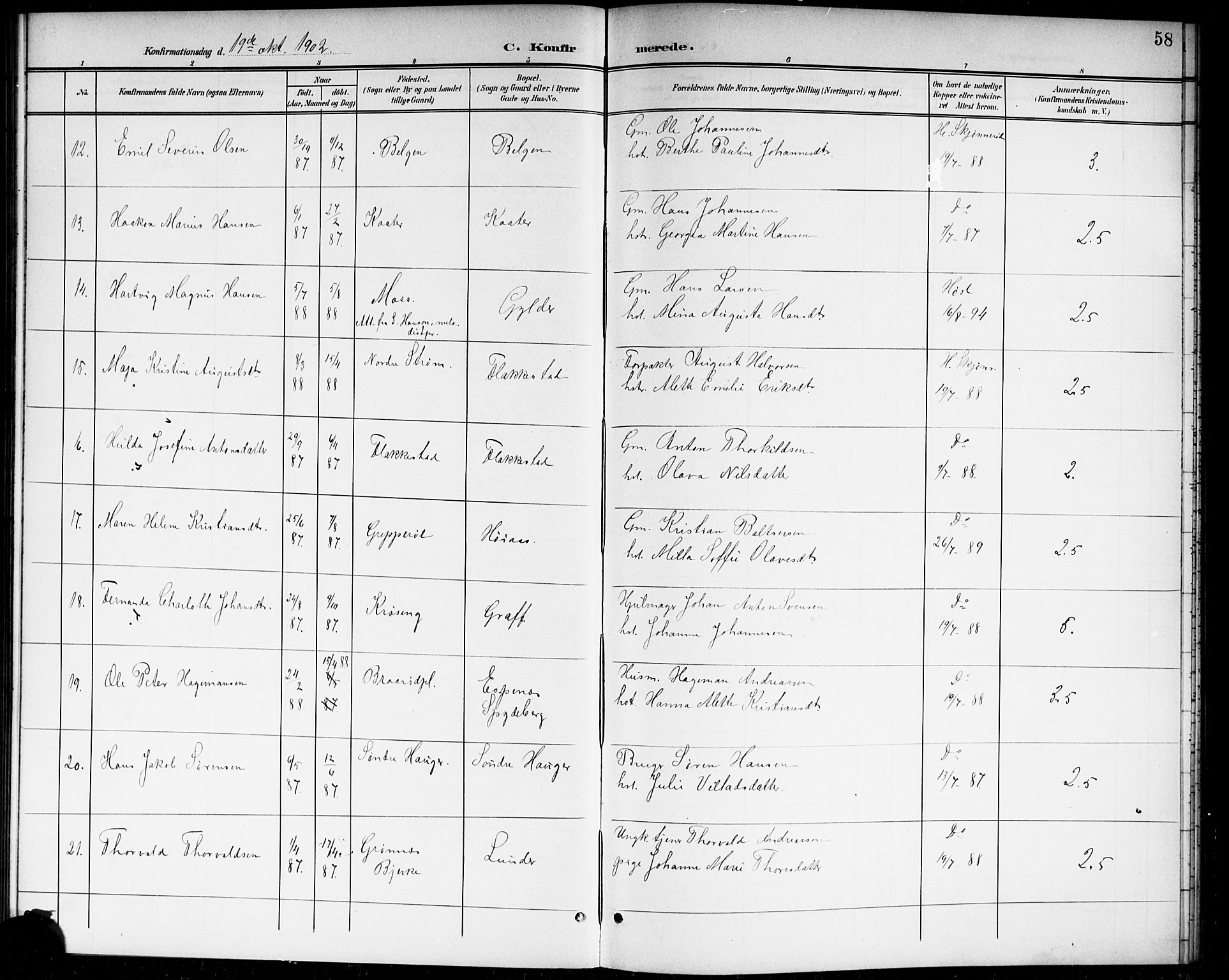 Våler prestekontor Kirkebøker, SAO/A-11083/G/Ga/L0004: Parish register (copy) no. I 4, 1901-1914, p. 58