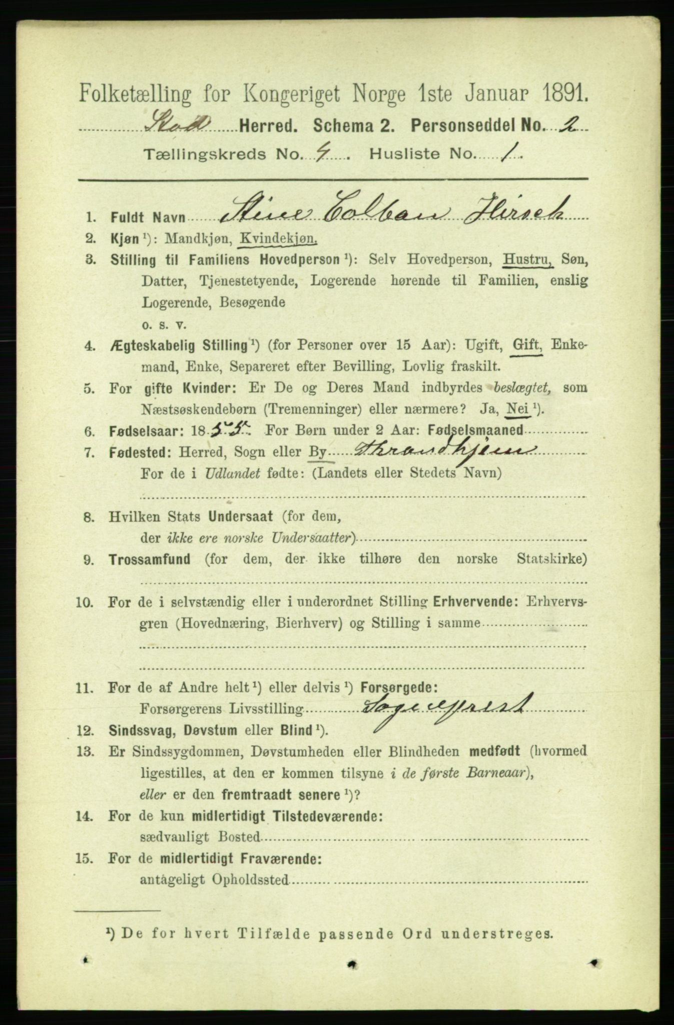 RA, 1891 census for 1734 Stod, 1891, p. 1782