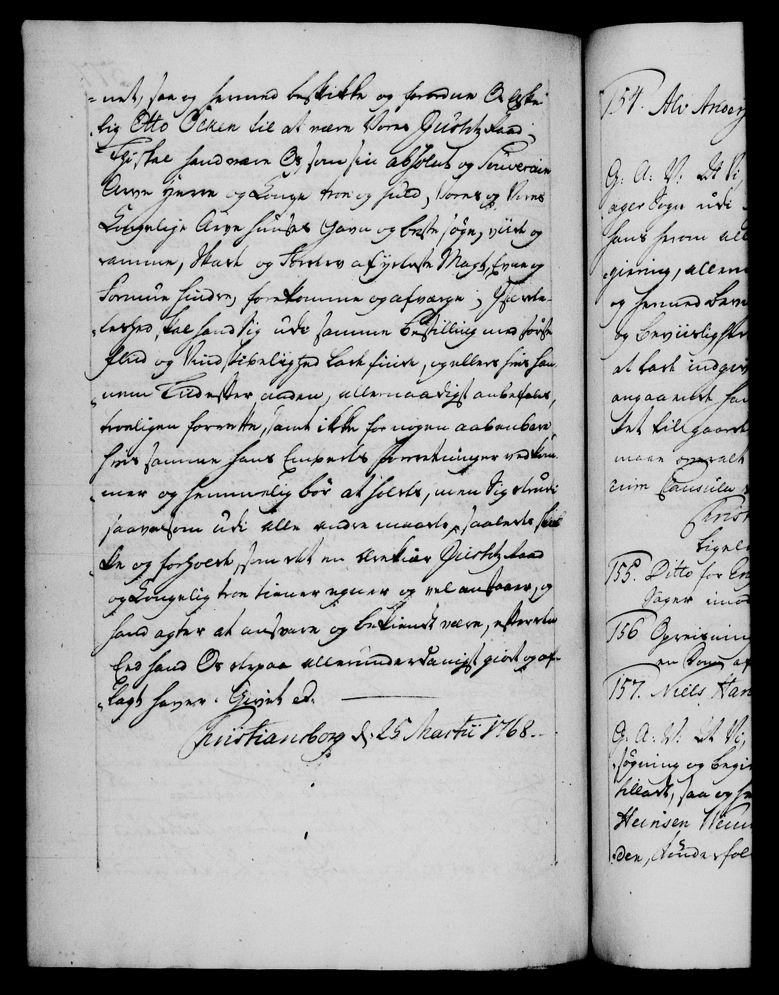 Danske Kanselli 1572-1799, AV/RA-EA-3023/F/Fc/Fca/Fcaa/L0043: Norske registre, 1766-1768, p. 577b