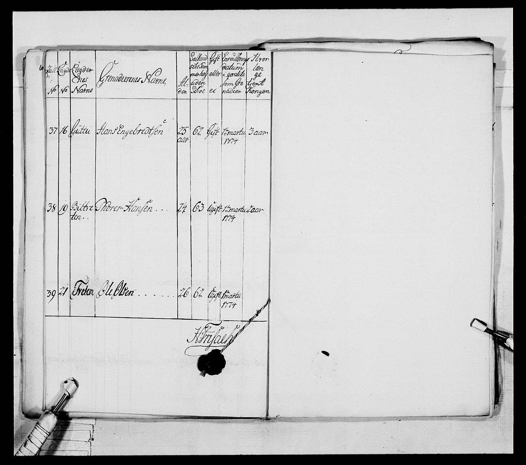 Generalitets- og kommissariatskollegiet, Det kongelige norske kommissariatskollegium, RA/EA-5420/E/Eh/L0043a: 2. Akershusiske nasjonale infanteriregiment, 1767-1778, p. 464