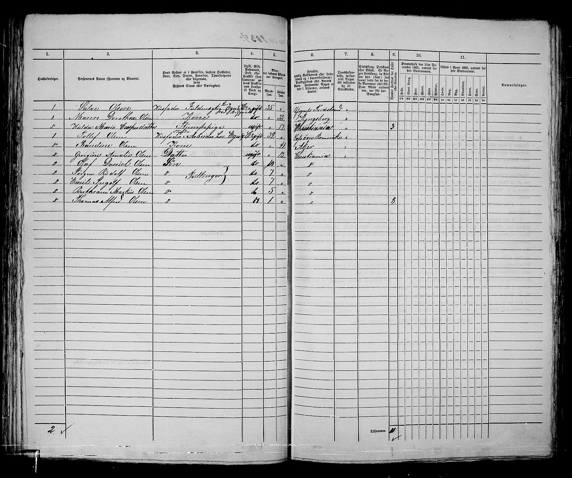 RA, 1865 census for Kristiania, 1865, p. 2394