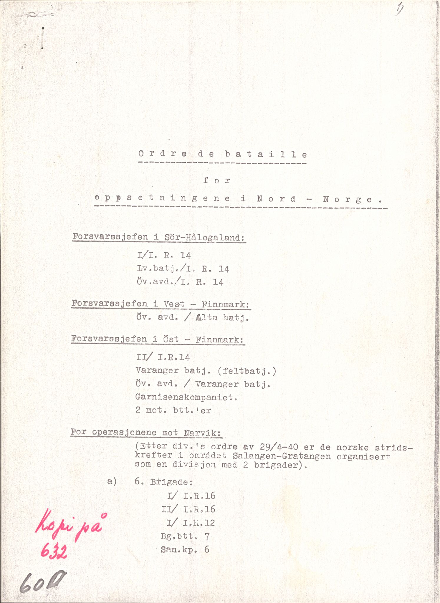 Forsvaret, Forsvarets krigshistoriske avdeling, AV/RA-RAFA-2017/Y/Yb/L0149: II-C-11-632-637  -  6. Divisjon, 1940, p. 2