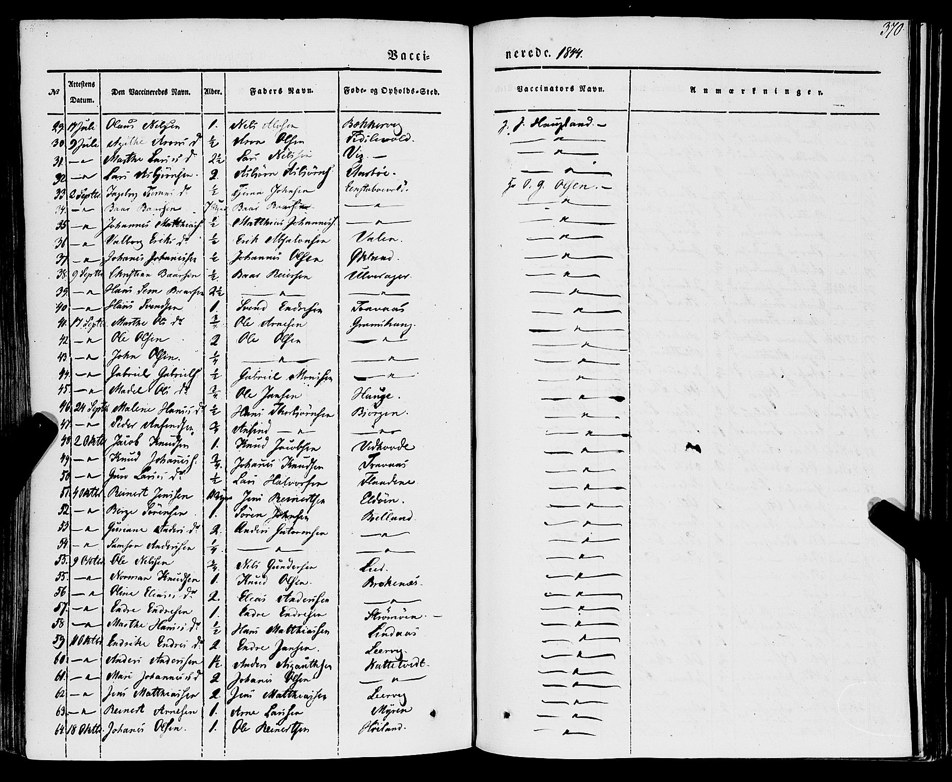 Stord sokneprestembete, SAB/A-78201/H/Haa: Parish register (official) no. A 7, 1841-1861, p. 370