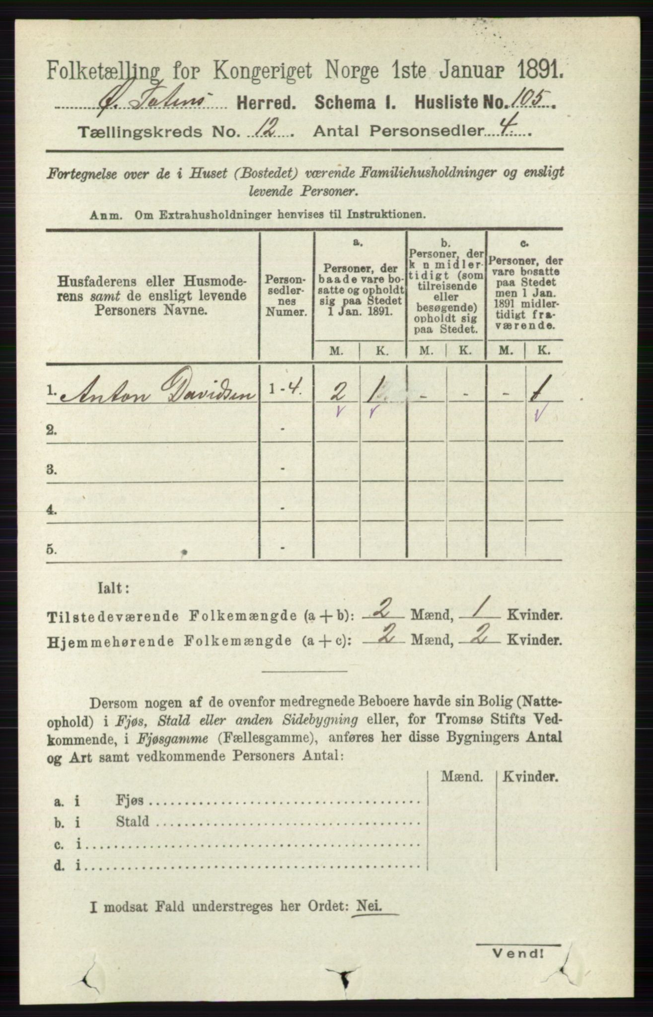 RA, 1891 census for 0528 Østre Toten, 1891, p. 7758