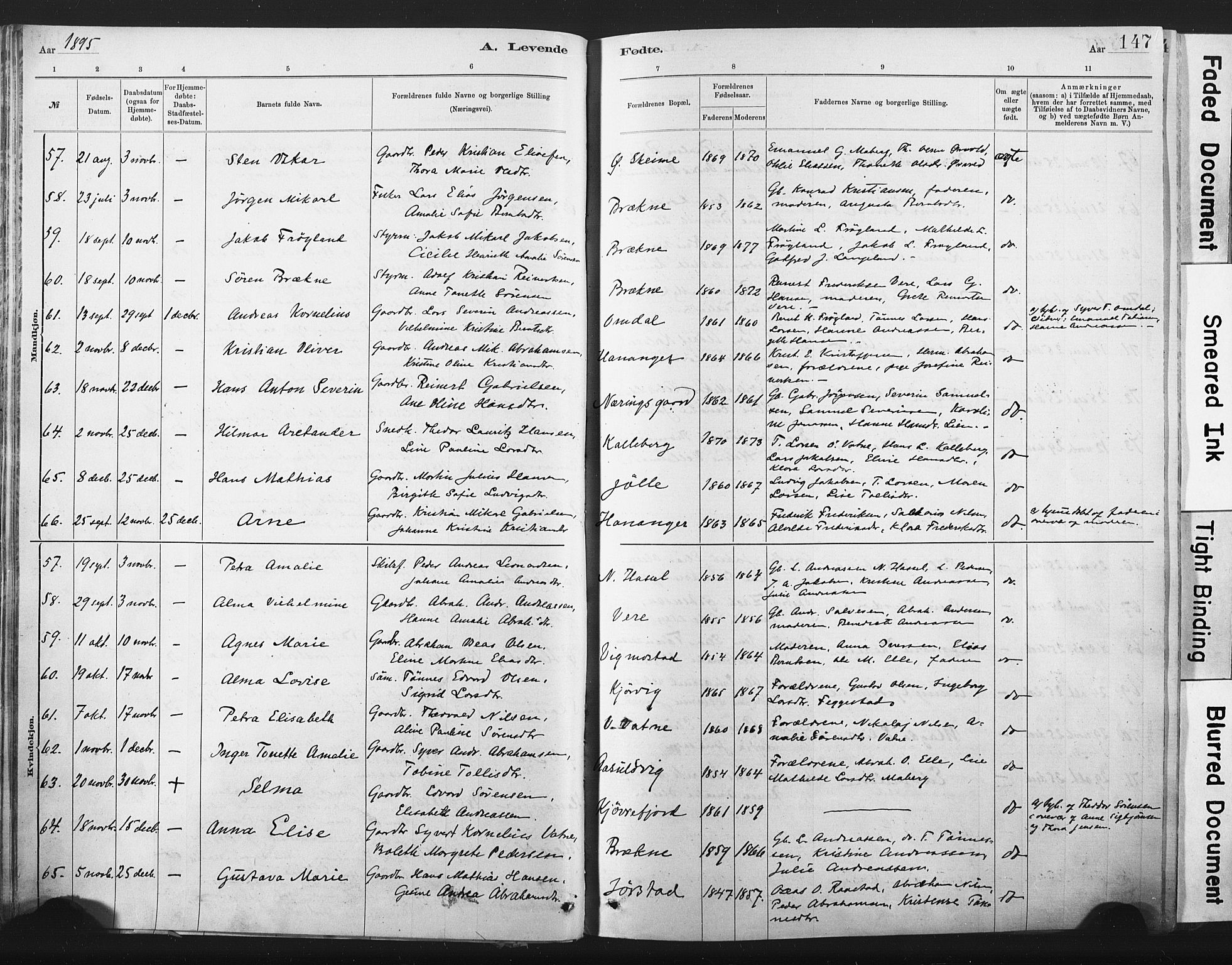 Lista sokneprestkontor, AV/SAK-1111-0027/F/Fa/L0012: Parish register (official) no. A 12, 1879-1903, p. 147