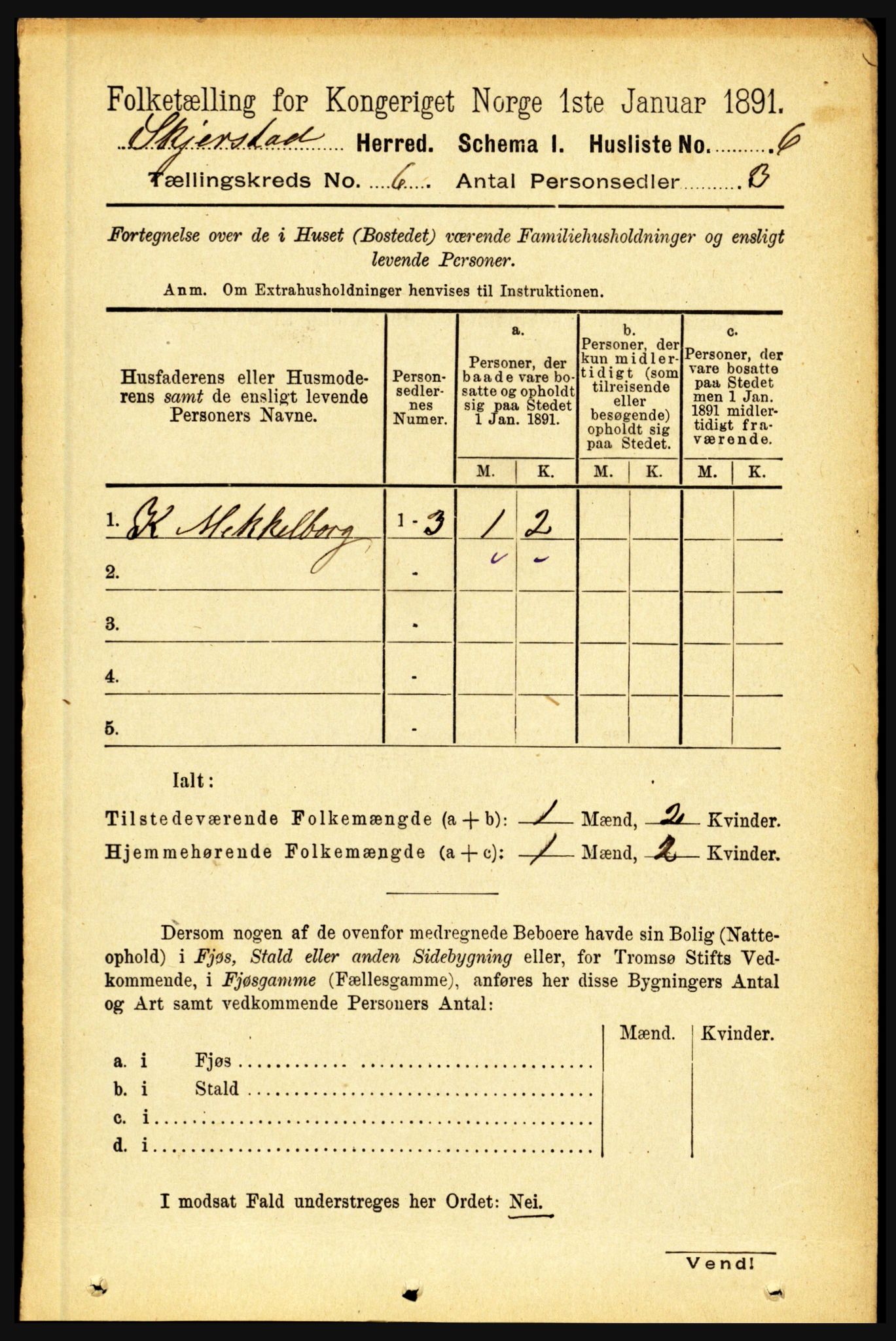 RA, 1891 census for 1842 Skjerstad, 1891, p. 1906