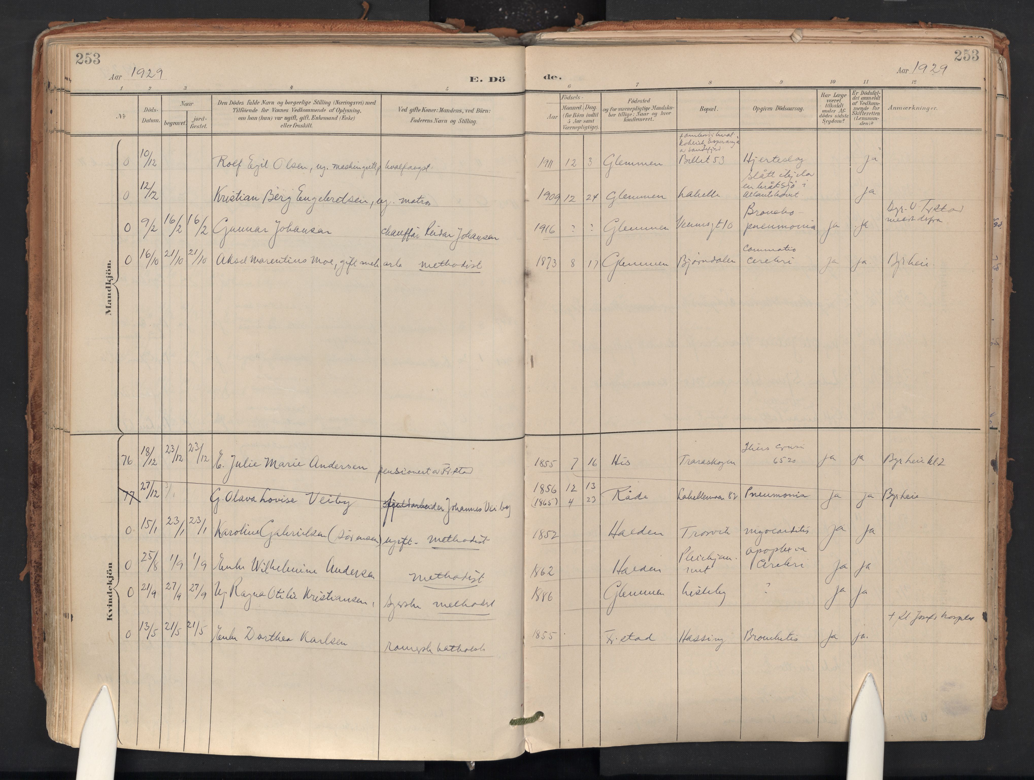 Glemmen prestekontor Kirkebøker, AV/SAO-A-10908/F/Fa/L0015: Parish register (official) no. 15, 1900-1956, p. 253