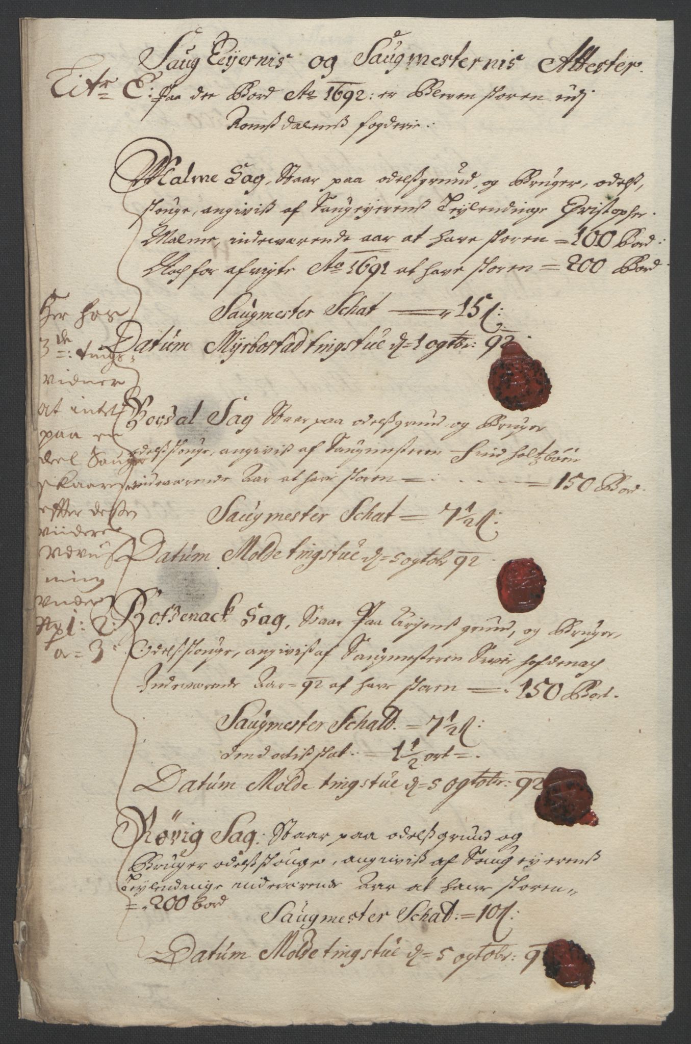 Rentekammeret inntil 1814, Reviderte regnskaper, Fogderegnskap, RA/EA-4092/R55/L3650: Fogderegnskap Romsdal, 1692, p. 78