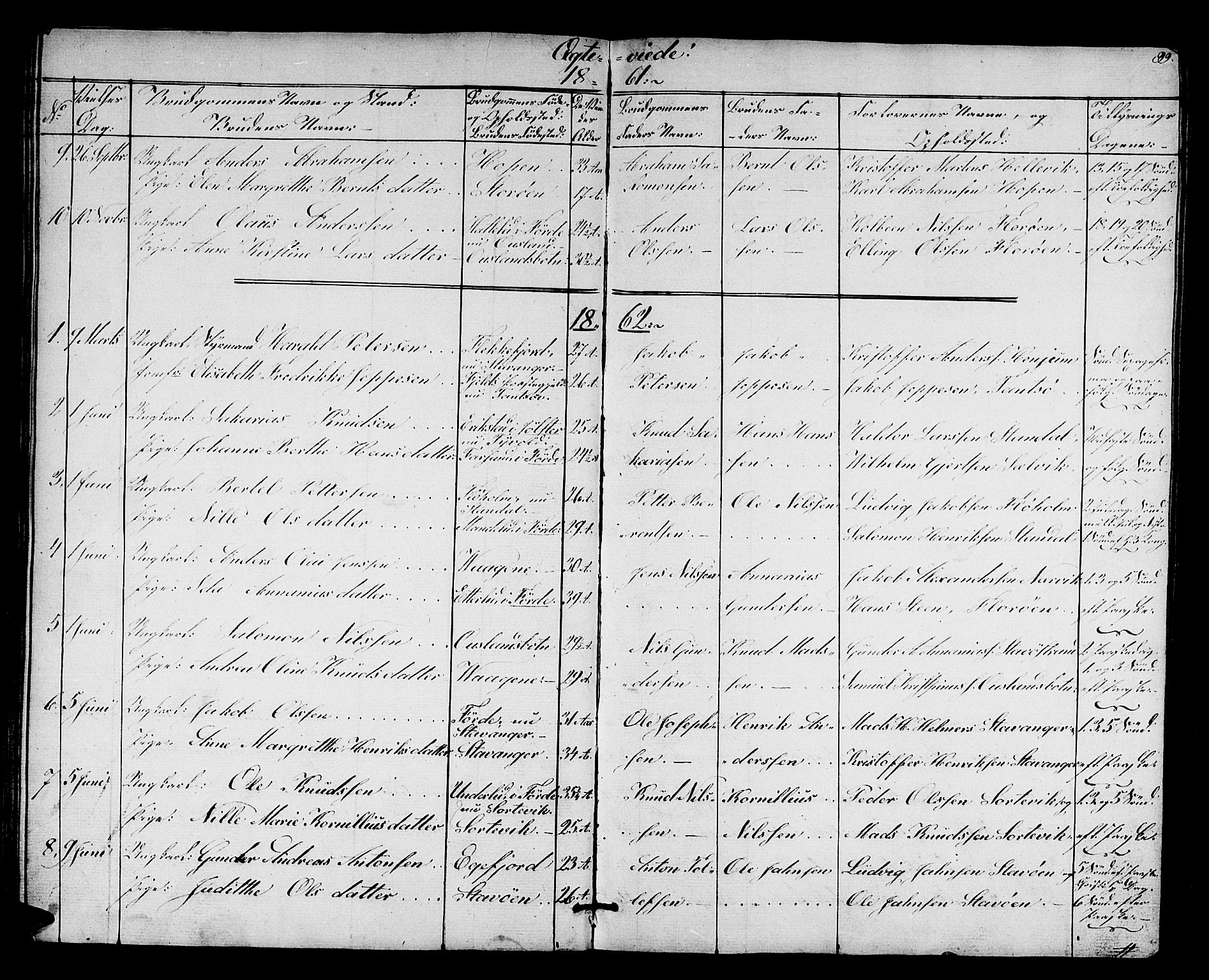 Kinn sokneprestembete, SAB/A-80801/H/Hab/Habc/L0001: Parish register (copy) no. C 1, 1854-1868, p. 99