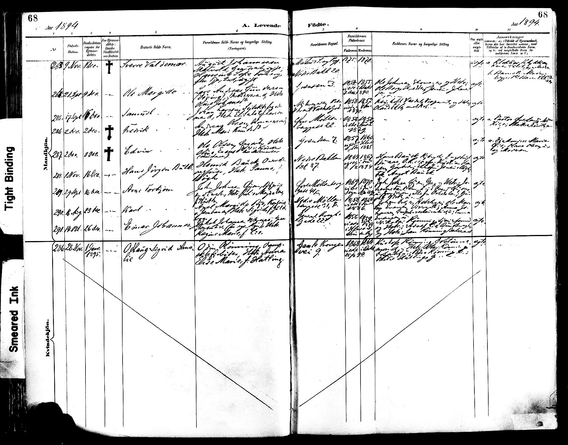 Ministerialprotokoller, klokkerbøker og fødselsregistre - Sør-Trøndelag, AV/SAT-A-1456/604/L0197: Parish register (official) no. 604A18, 1893-1900, p. 68