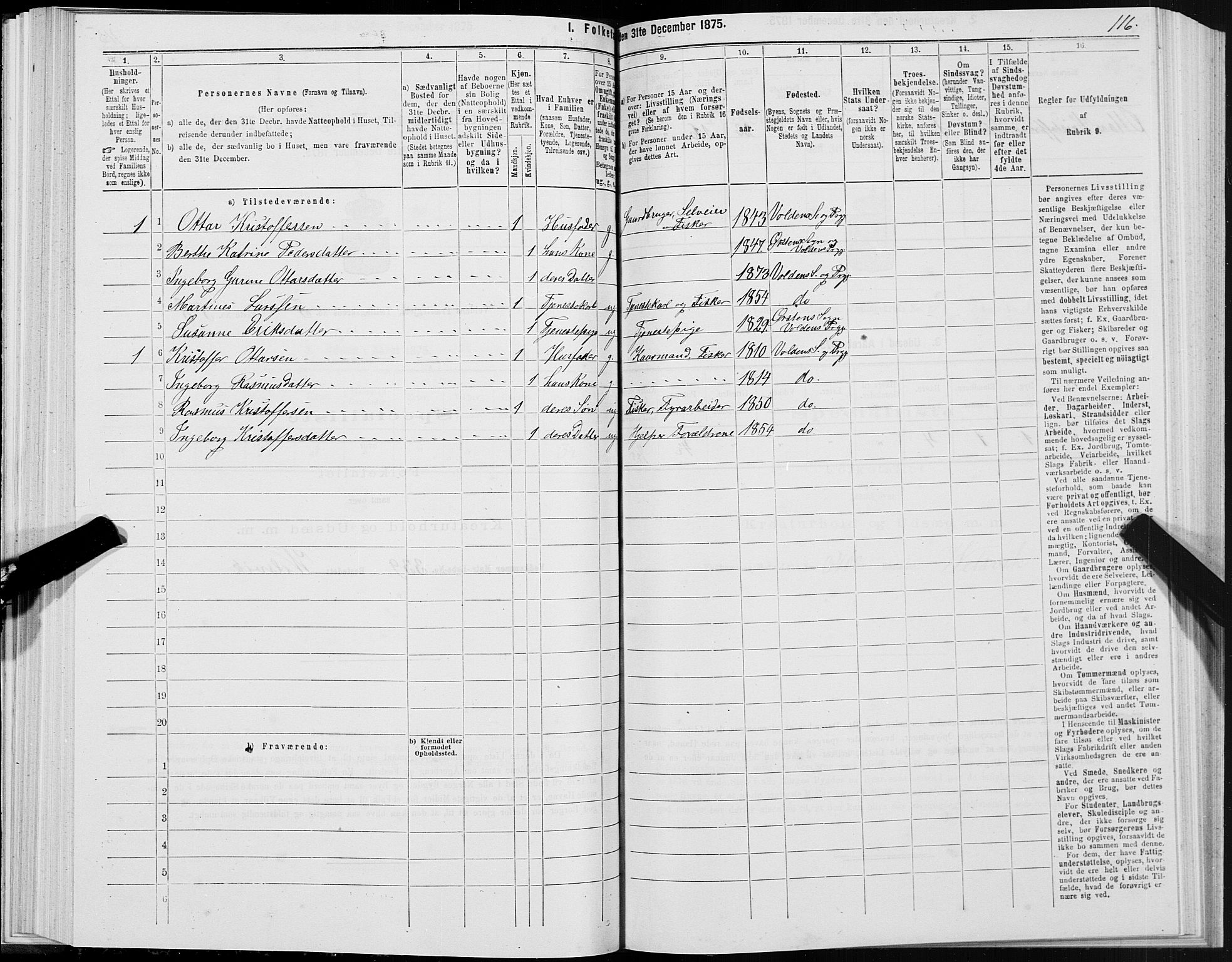 SAT, 1875 census for 1519P Volda, 1875, p. 4116